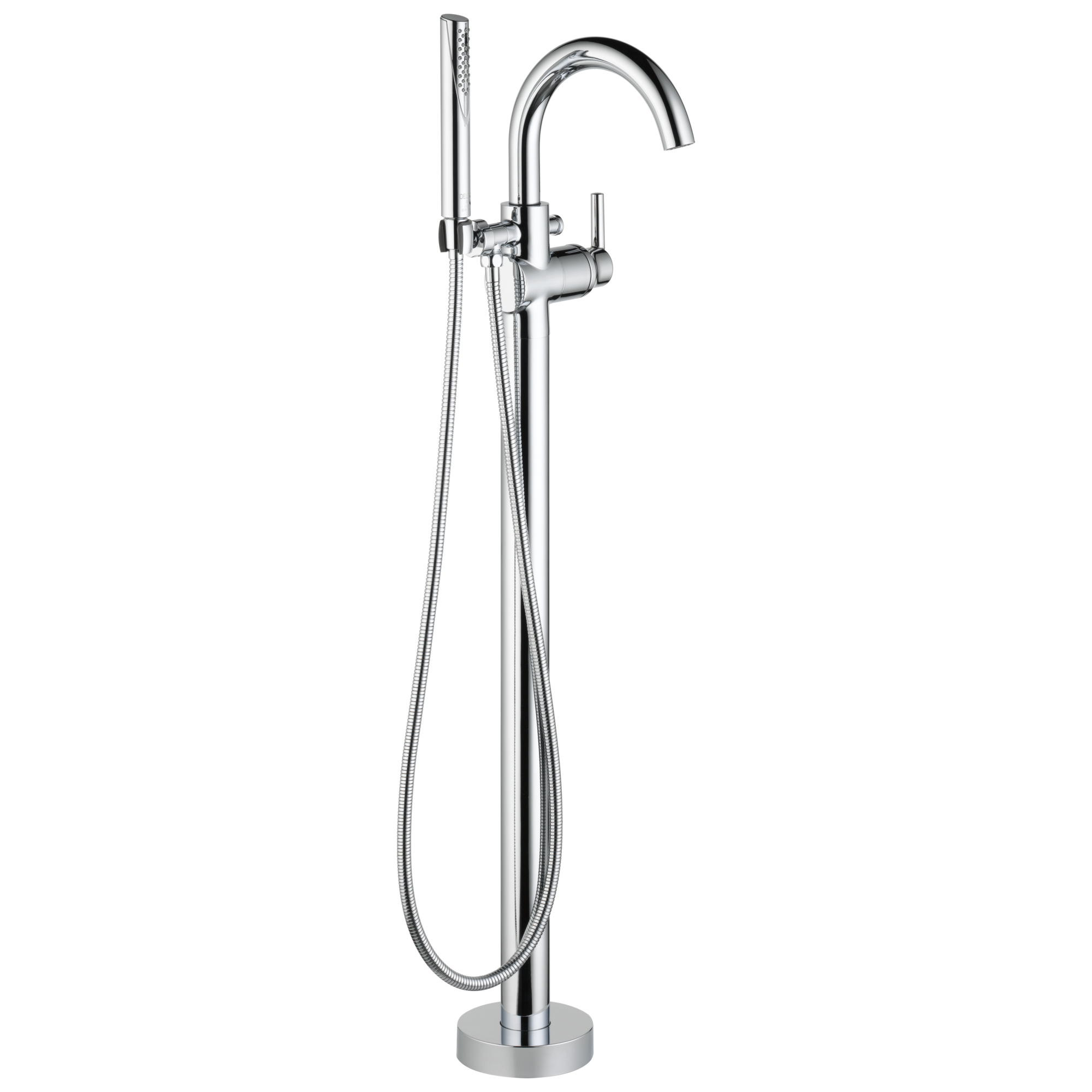 Delta T4759-FL Contemporary Chrome 1-handle Freestanding Mid-arc Bathtub Faucet with Hand Shower