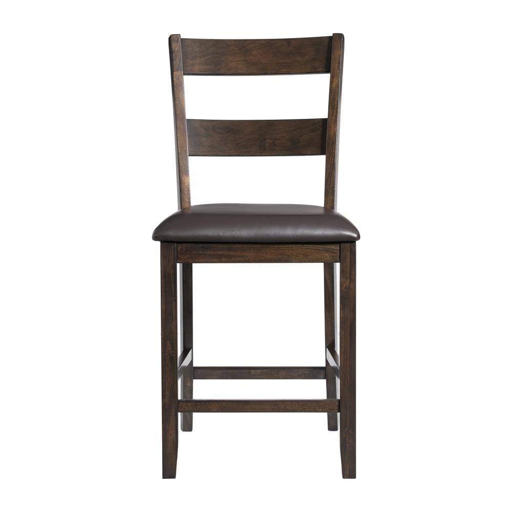 Reid Dark Walnut 5-Piece Counter Height Dining Set with Faux Leather Chairs