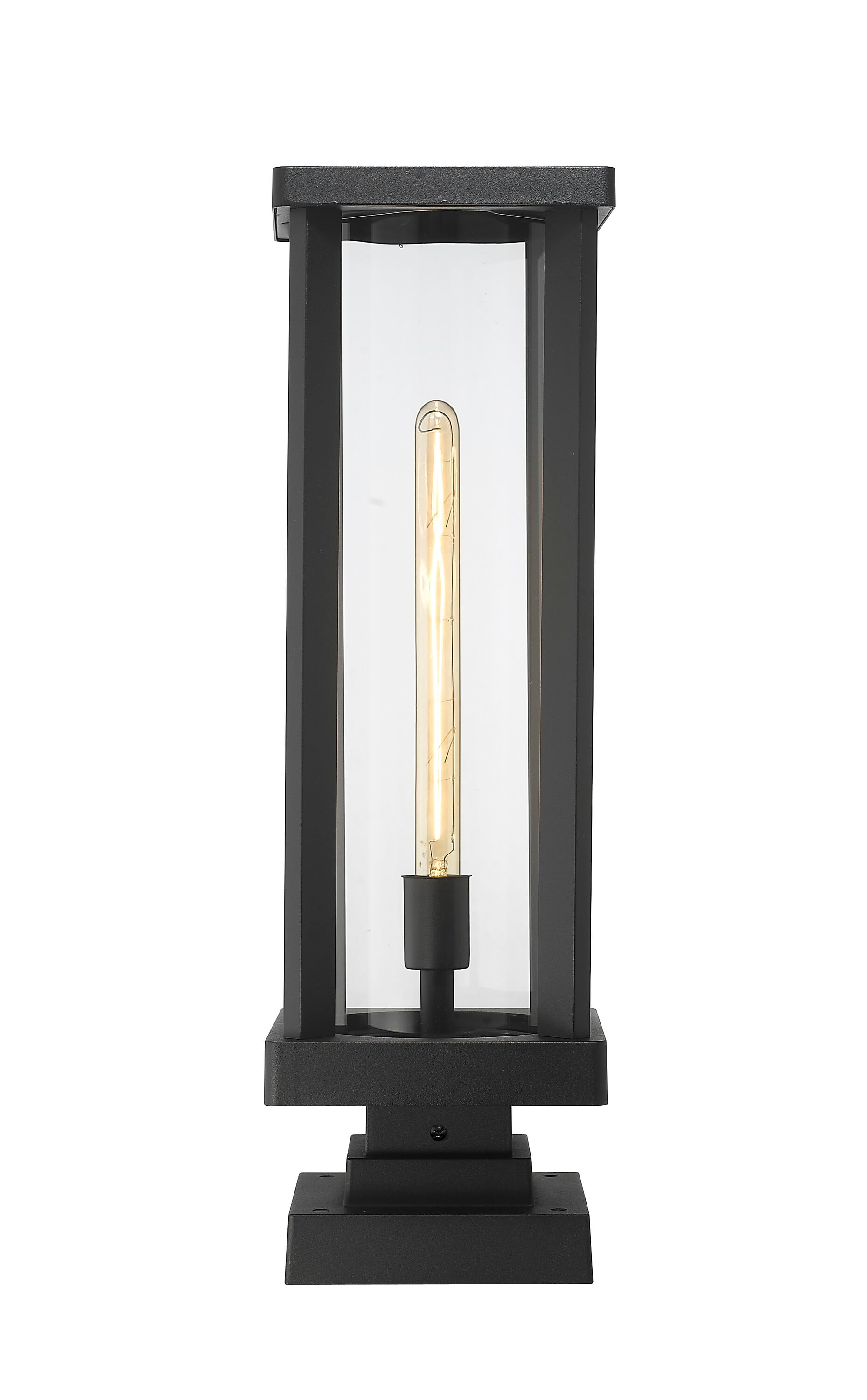 Glenwood Black Aluminum and Glass Outdoor Lantern