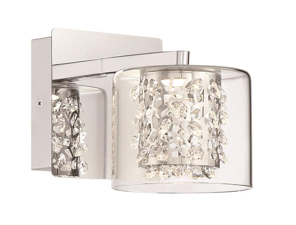 Wild Gems 5.25-in 1-Light Chrome LED Modern/Contemporary Vanity Light | - George Kovacs P1471-077-L