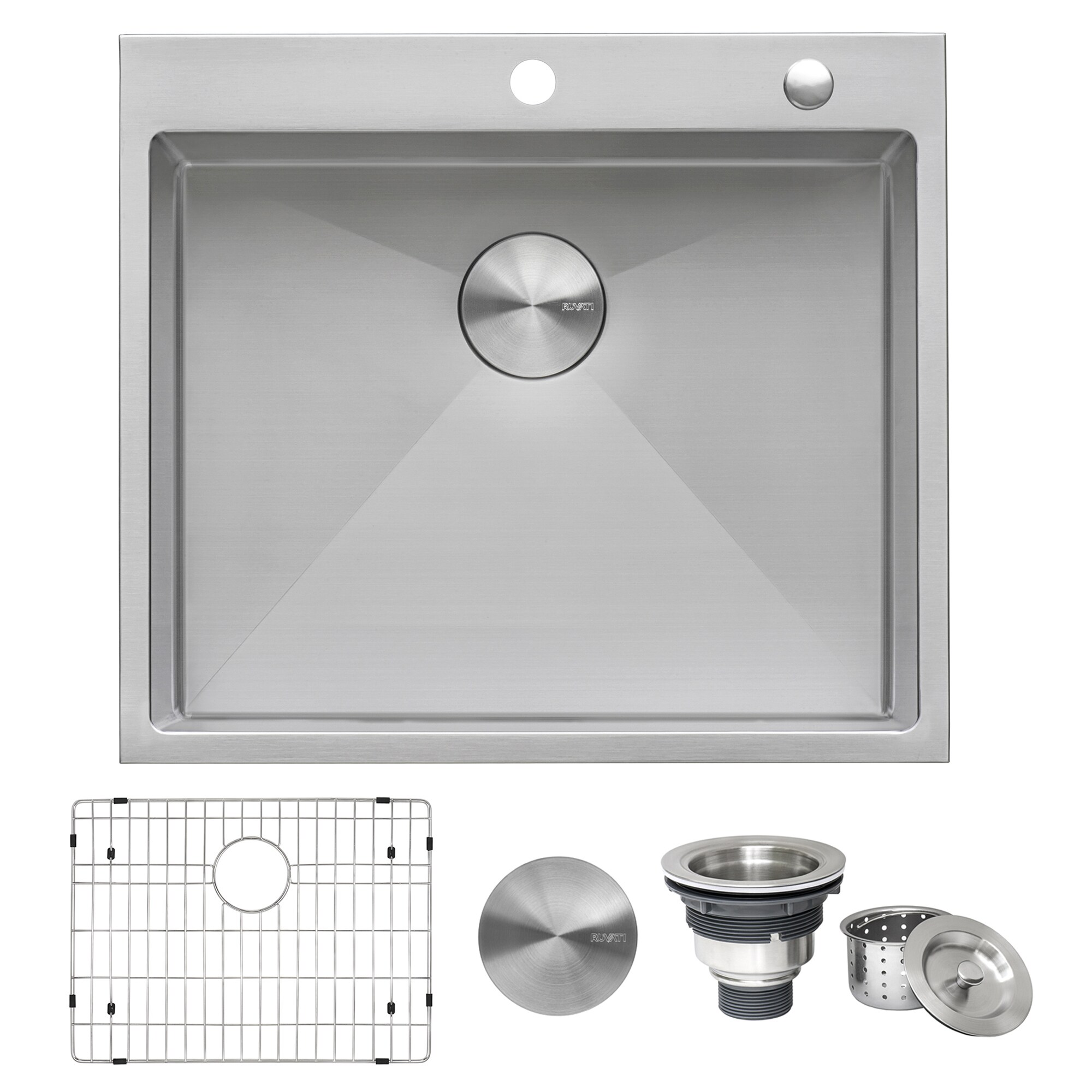 Ruvati Merino Drop-In 21-in x 20-in Stainless Steel Single Bowl Workstation  Kitchen Sink in the Kitchen Sinks department at