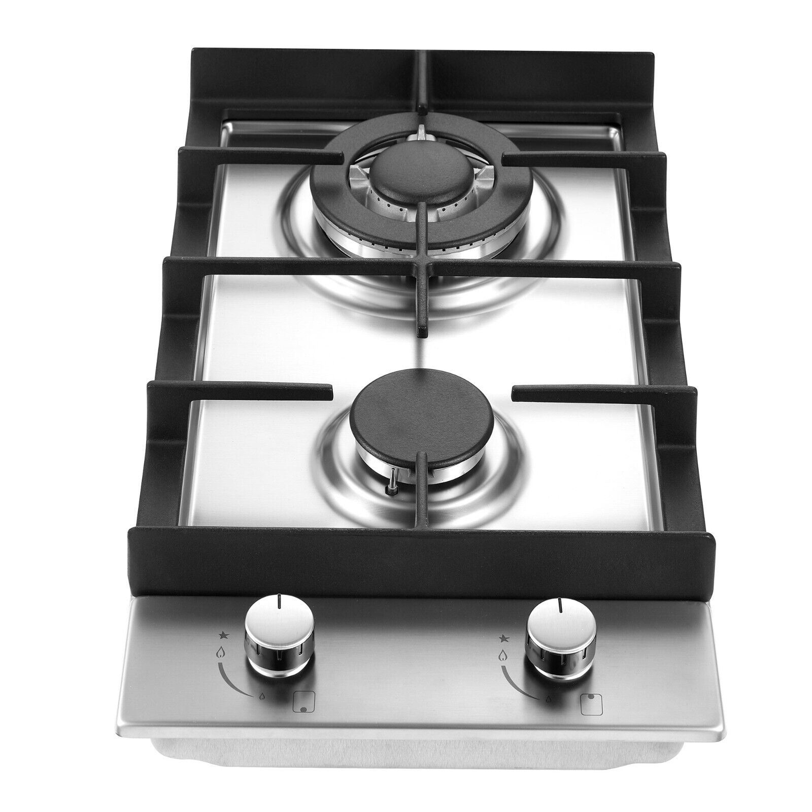 Propane Gas Cooktop 2 Burner Gas Stove Portable Stainless Steel Stove Auto  Ignition Camping Dual LPG for RV, Apartment, Outdoor