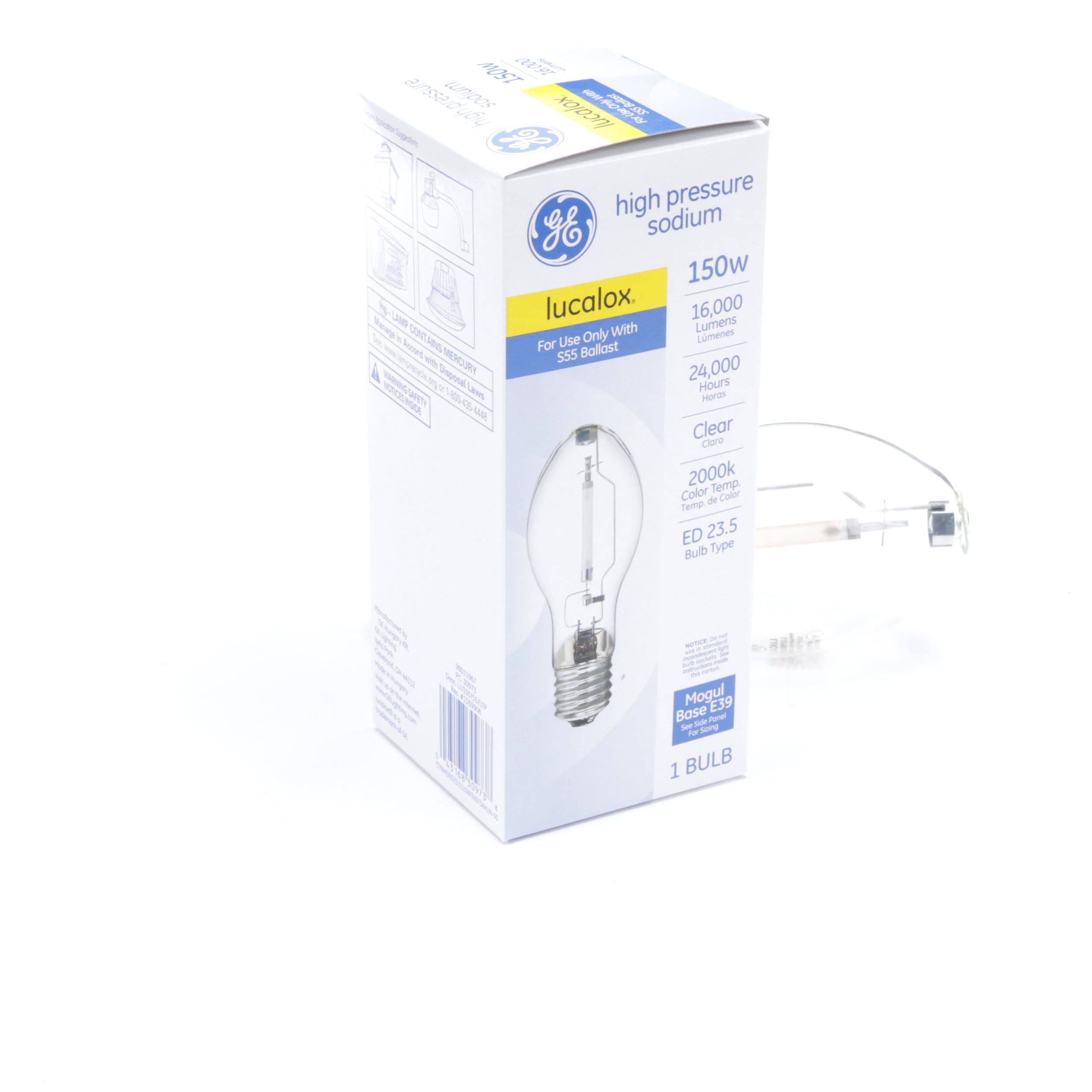 GE High Pressure Sodium 150 Watt Lucalox Lamp Light Bulb PC 30973 E39 for sale online