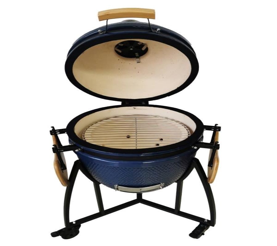 Lifesmart Deluxe Kamado Charcoal Grill In Blue With