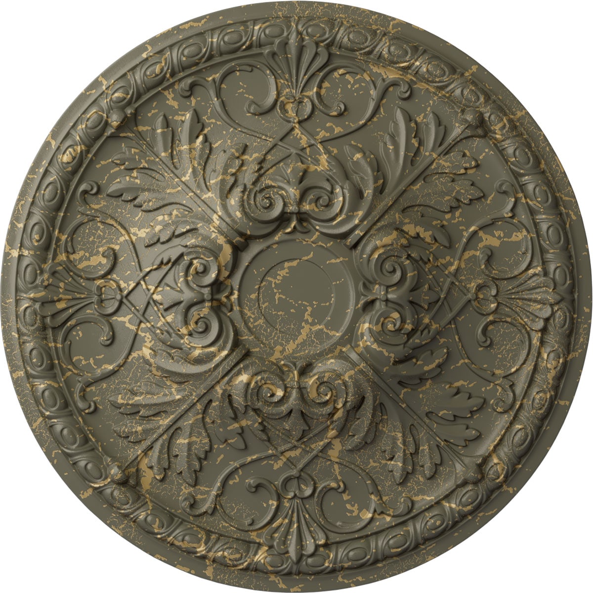 Ekena Millwork CM32TNWHC Tristan 32.375-in W x 32.375-in L Painted Witch Hazel Crackle Polyurethane Whole Ceiling Medallion