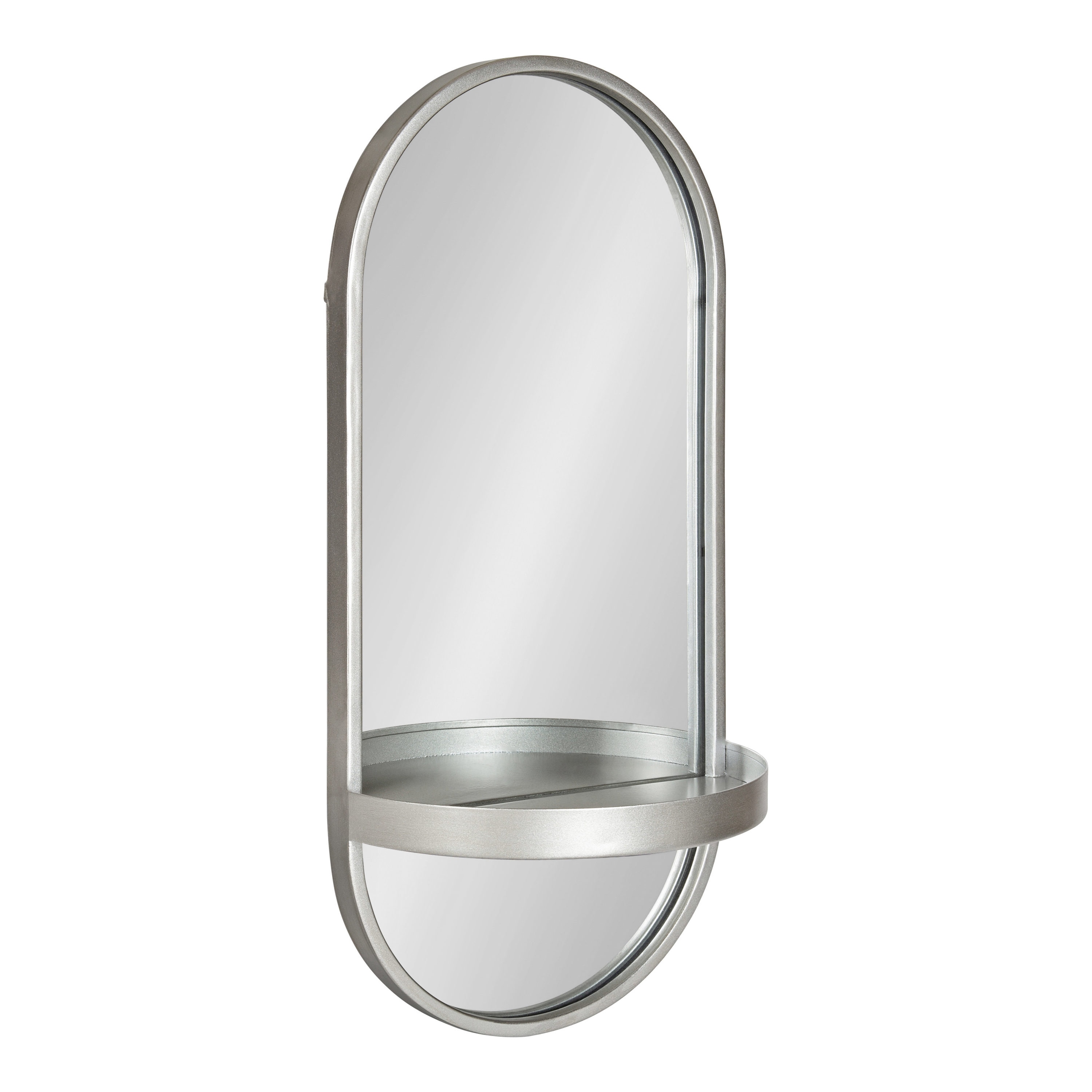 Kate and Laurel Estero 11-in W x 24.2-in H Oval Silver Framed Wall Mirror  in the Mirrors department at