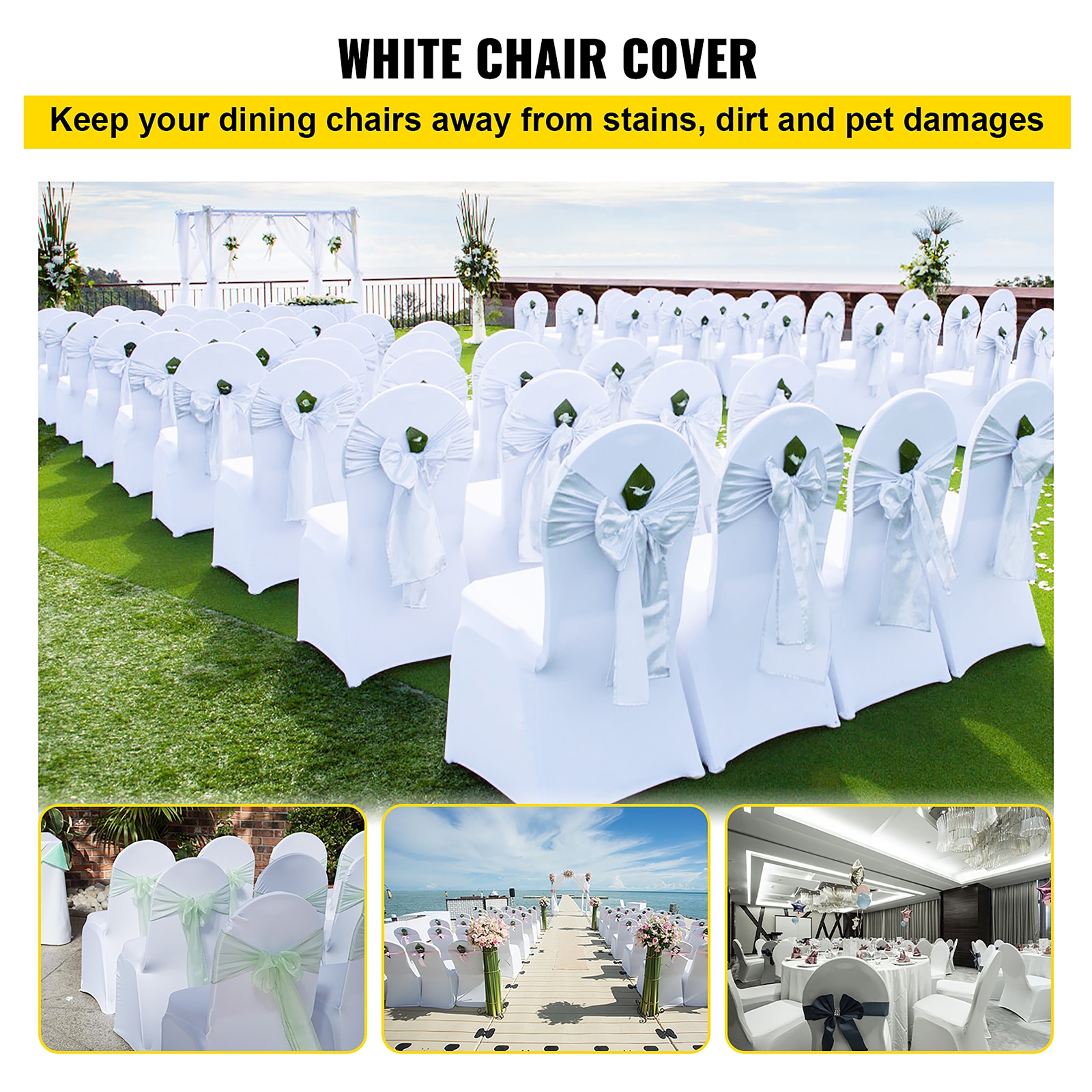 Rent White Spandex Chair Covers for Wedding & Special Events