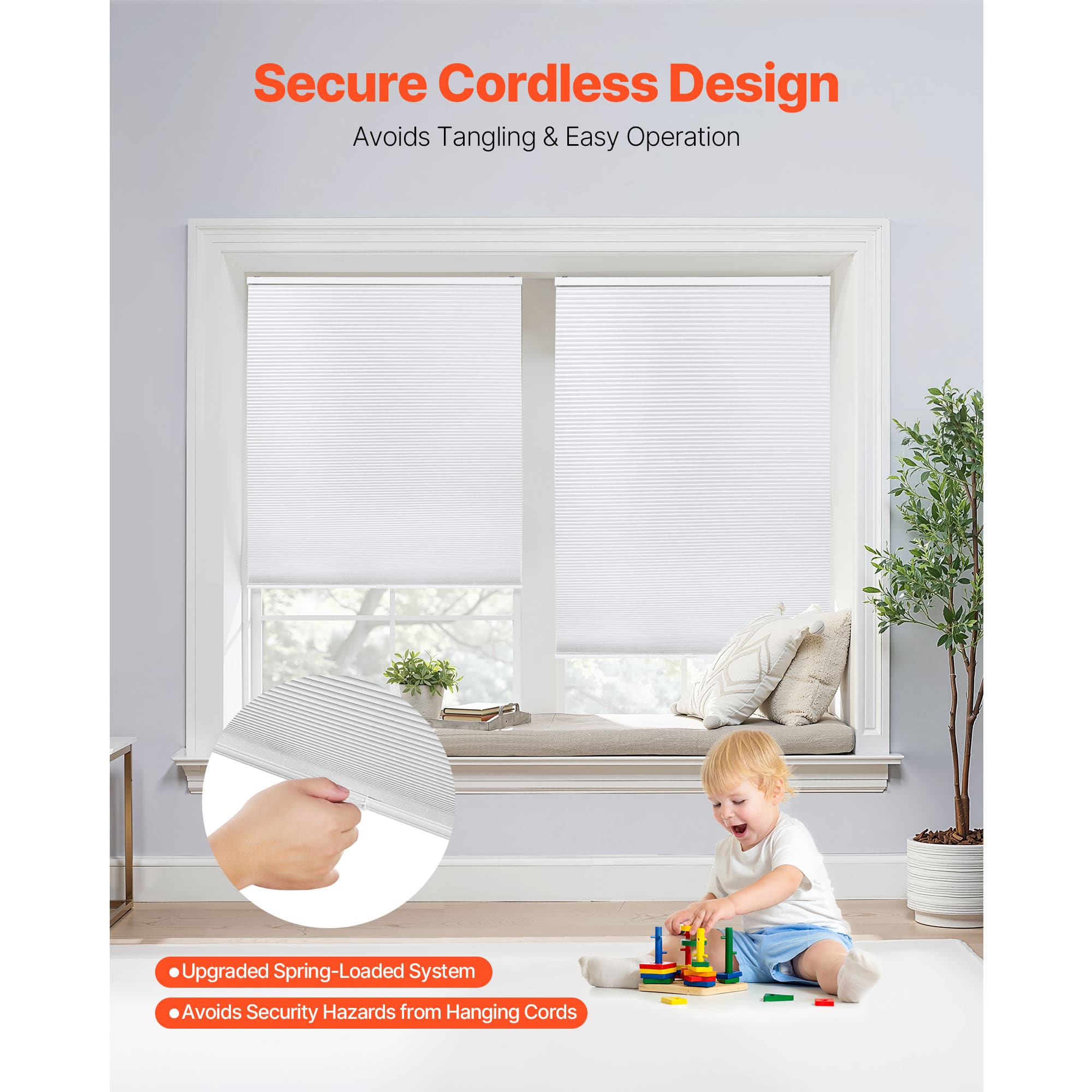 Etokfoks Cellular Shades 1 Inch Light Filtering Cordless Blackout ...
