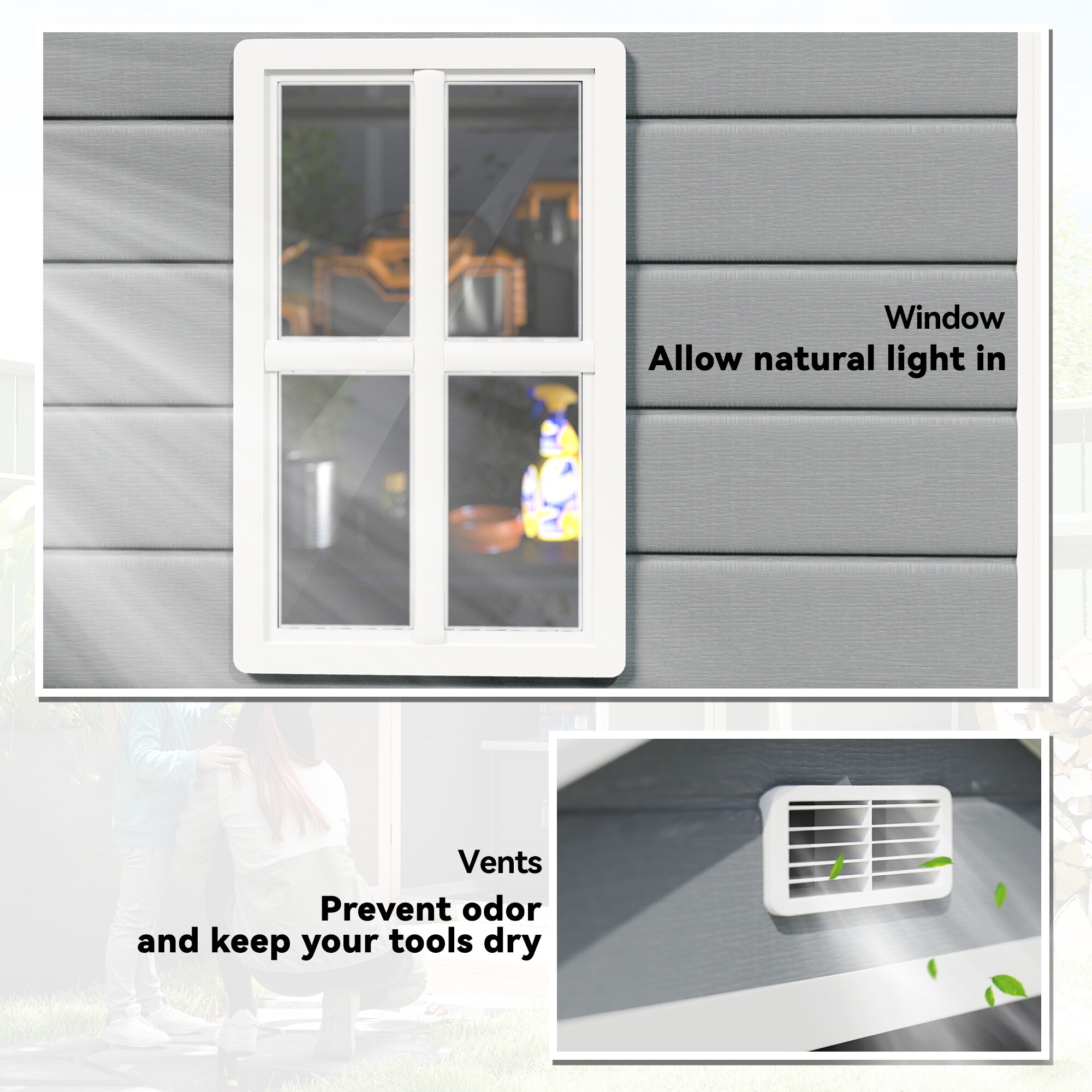 Outsunny 845-953V00GY Vinyl-Resin-Storage-Buildings - View #7