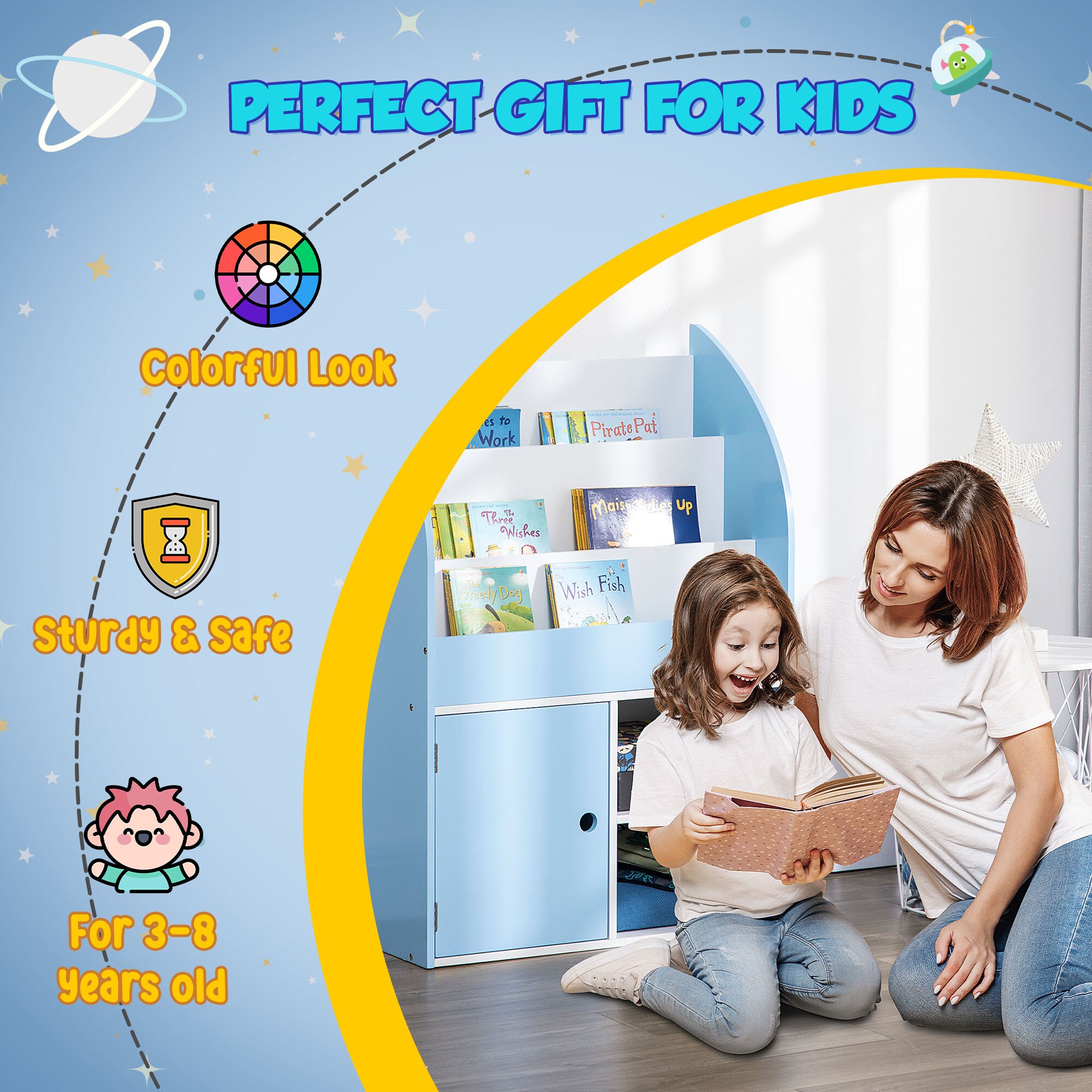 Qaba X-311-054 Kids-Bookcases - View #5