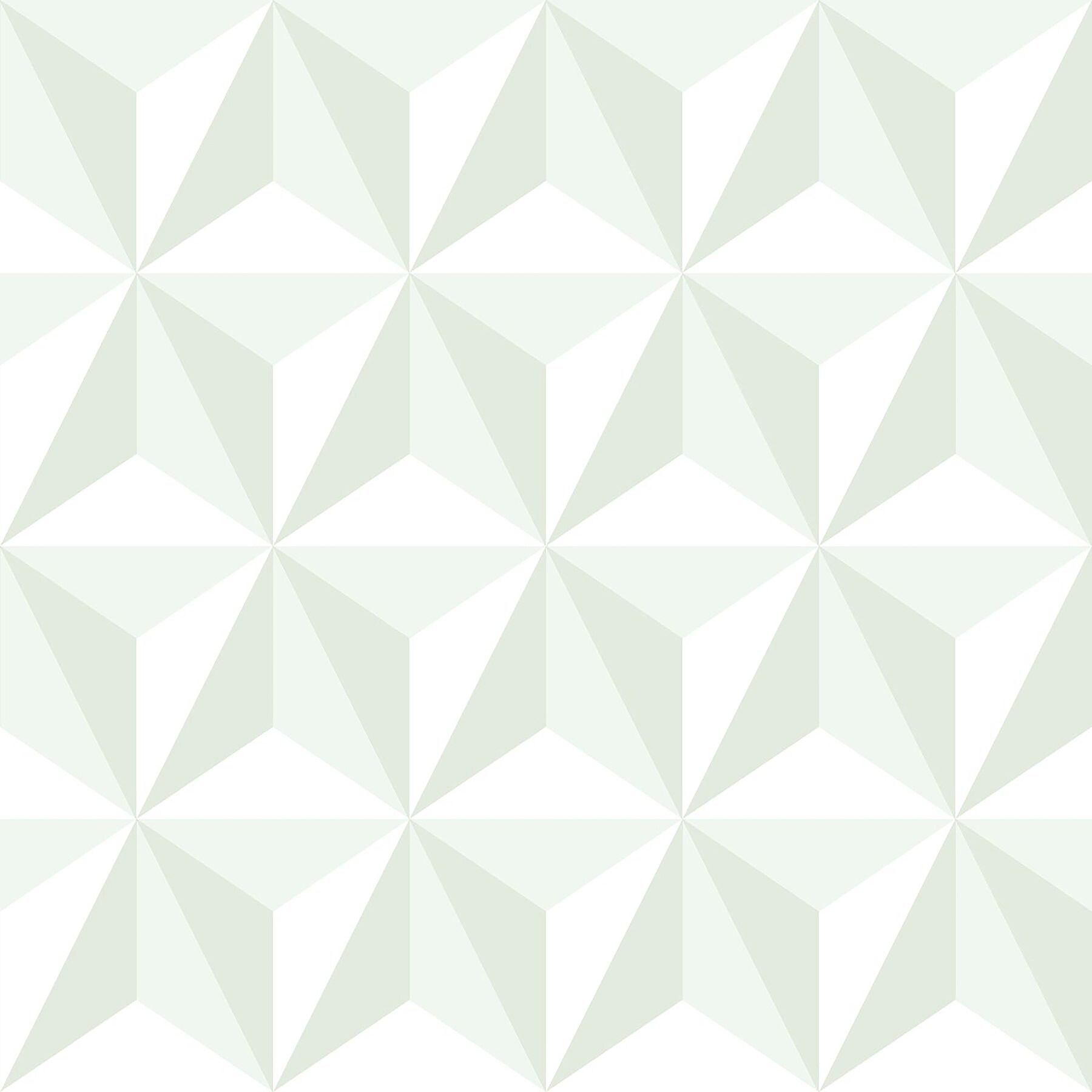 Chesapeake 4060-138913 Fable 57.5-Sq. Feet Green Non-woven Geometric Unpasted Wallpaper