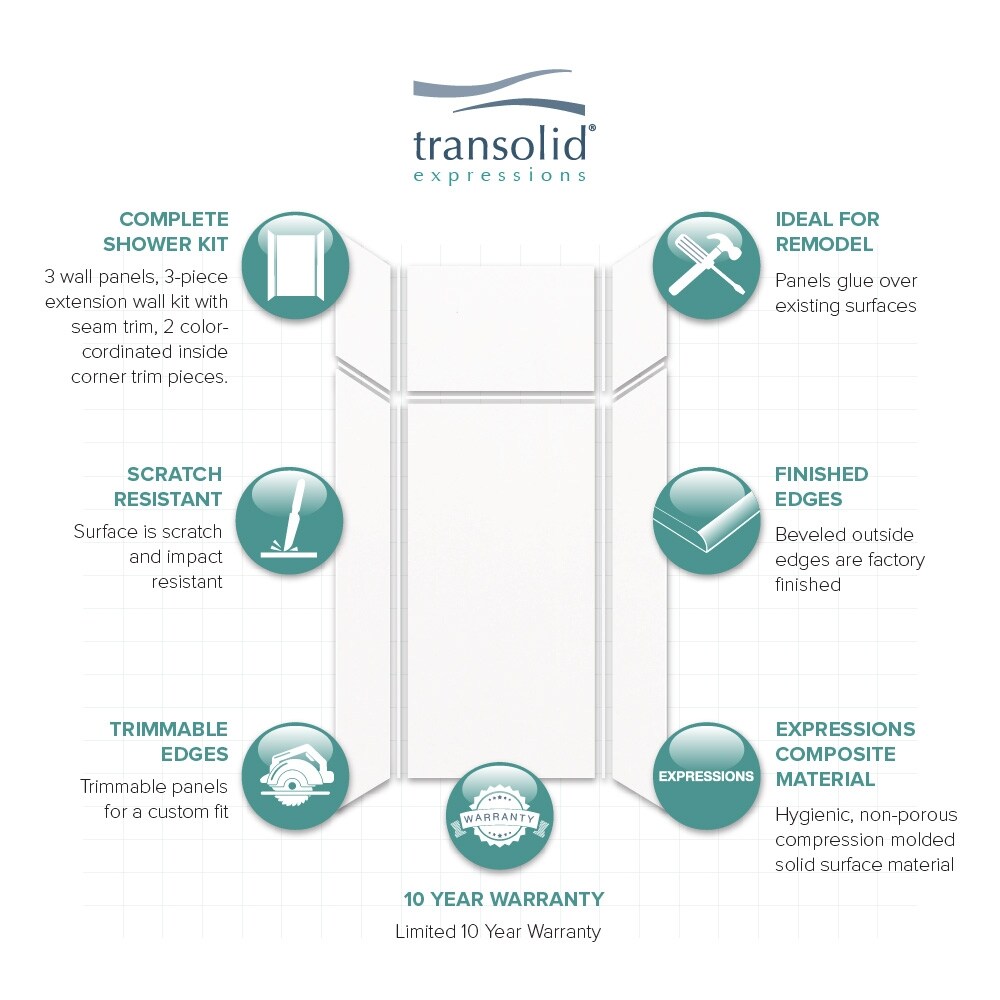 Transolid EWKX363696-31 Shower-Wall-Surrounds - View #5