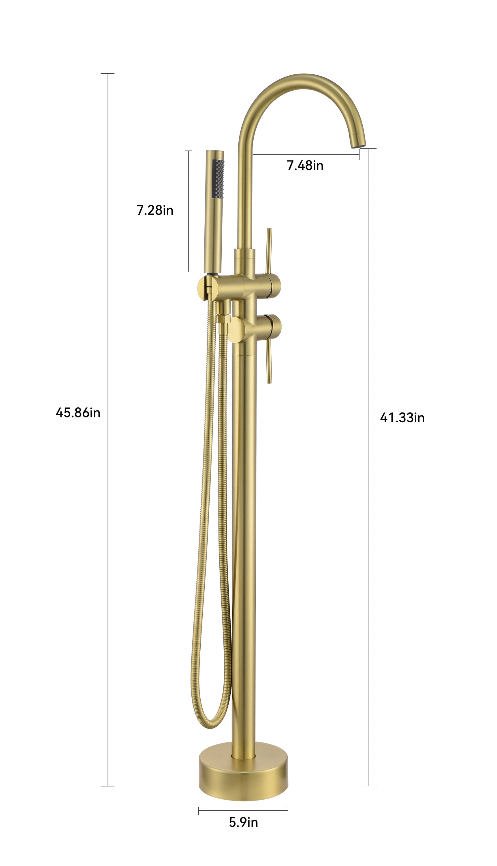 Flynama W928-H-THSP002MB Roman-Tub-Faucets - View #3