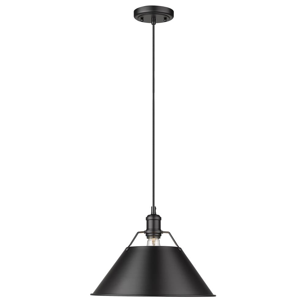 Golden Lighting Orwell Matte Black Industrial Dome Mini Pendant Light ...