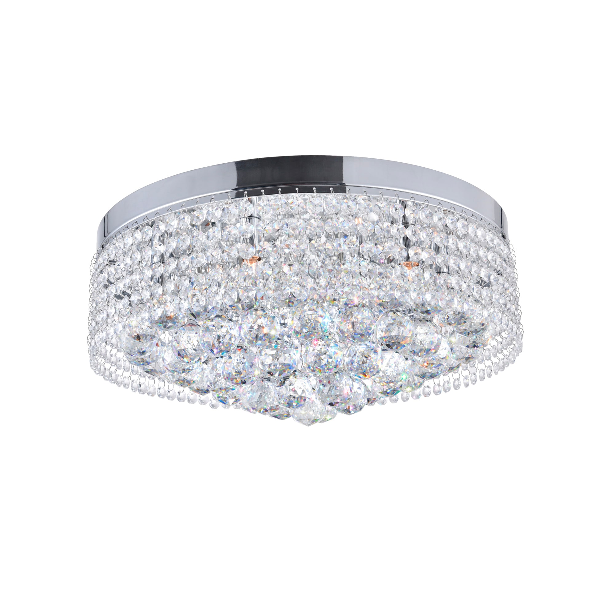 CWI Lighting 5424C18C Cascade 8 -Light 18.0-in Chrome Flush Mount Light