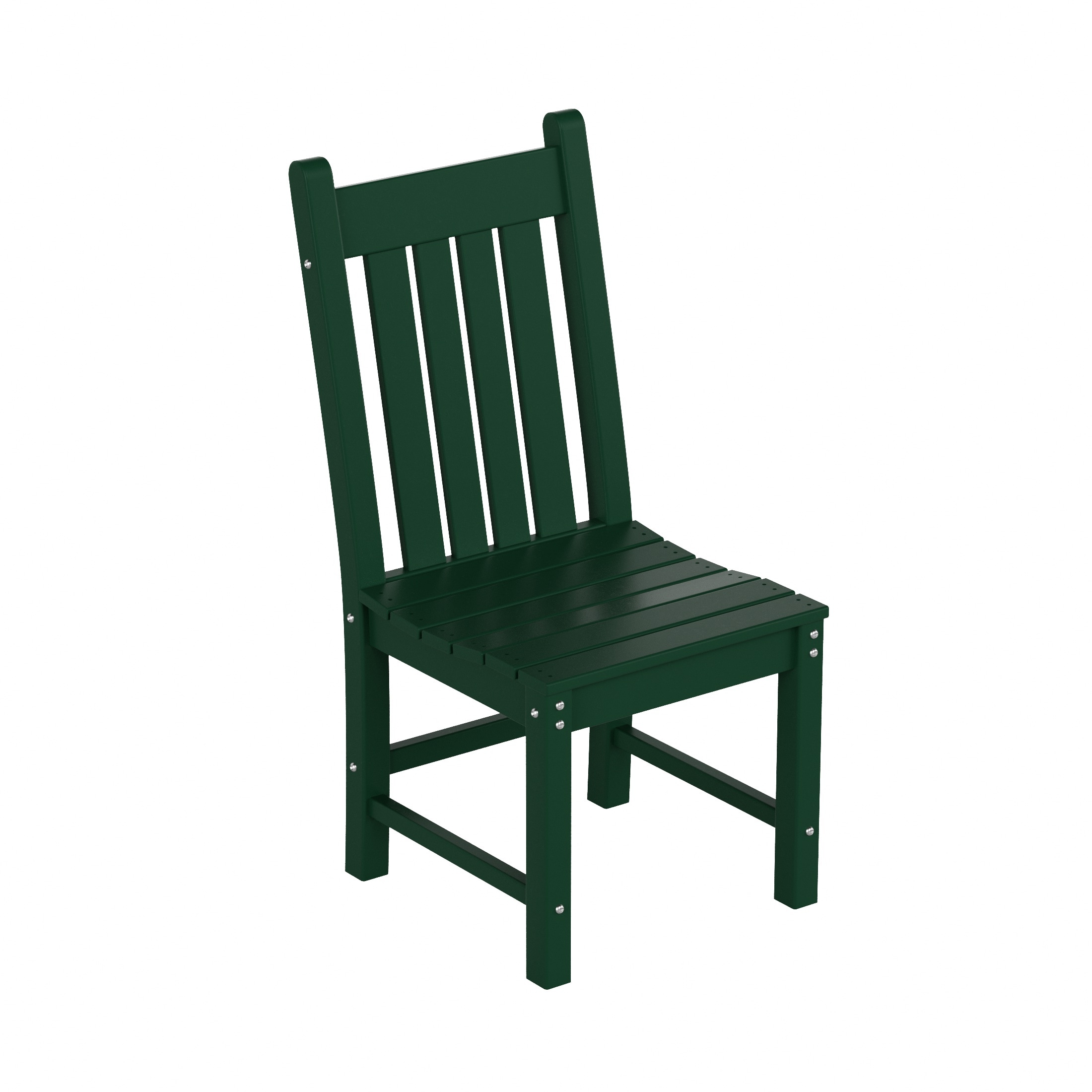 Westin Furniture OP2005-DG Laguna Dark Green HDPE Frame Stationary Dining Chair with Slat Seat