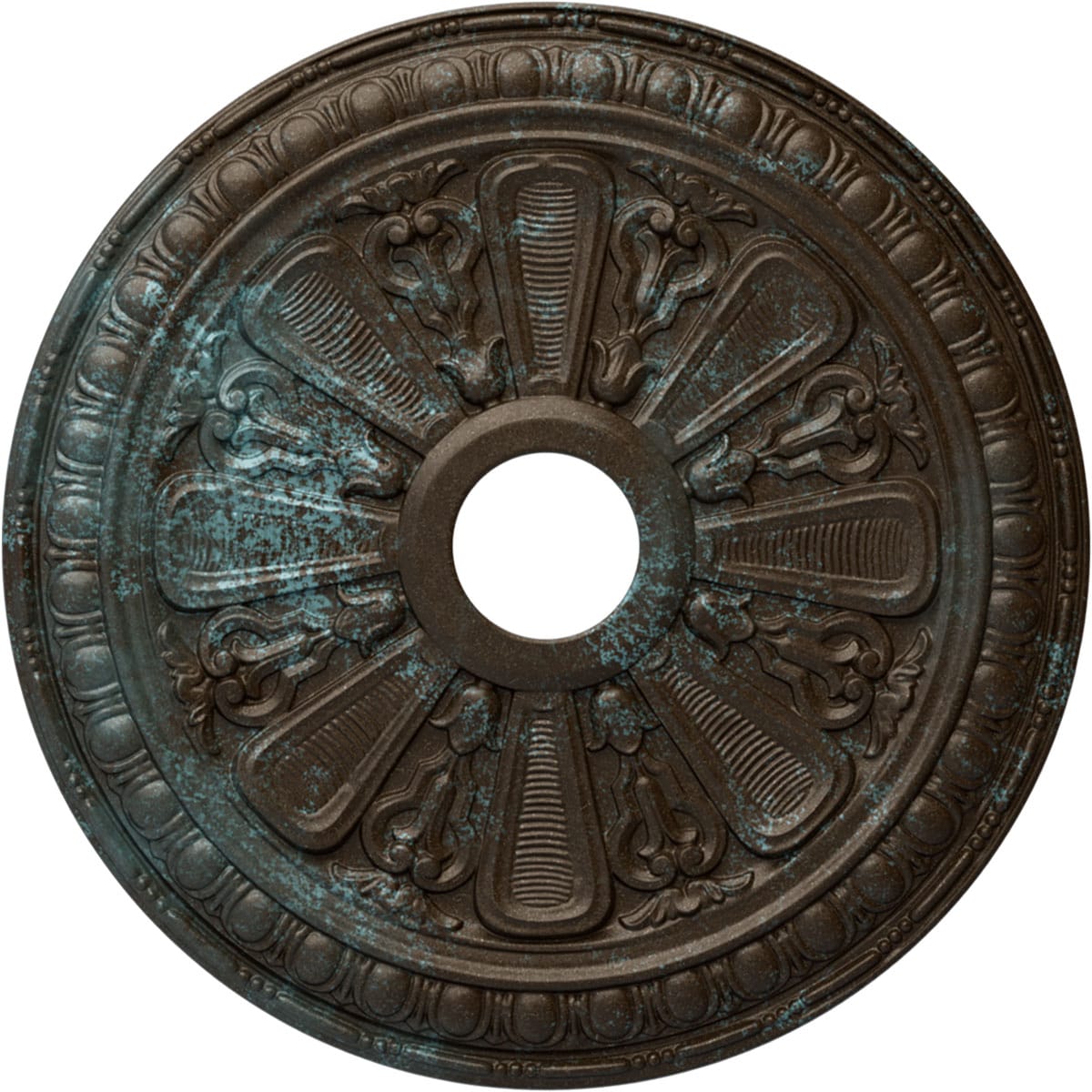 Ekena Millwork CM23BIBBS Bristol 23.5-in W x 23.5-in L Painted Bronze Blue Patina Polyurethane Whole Ceiling Medallion