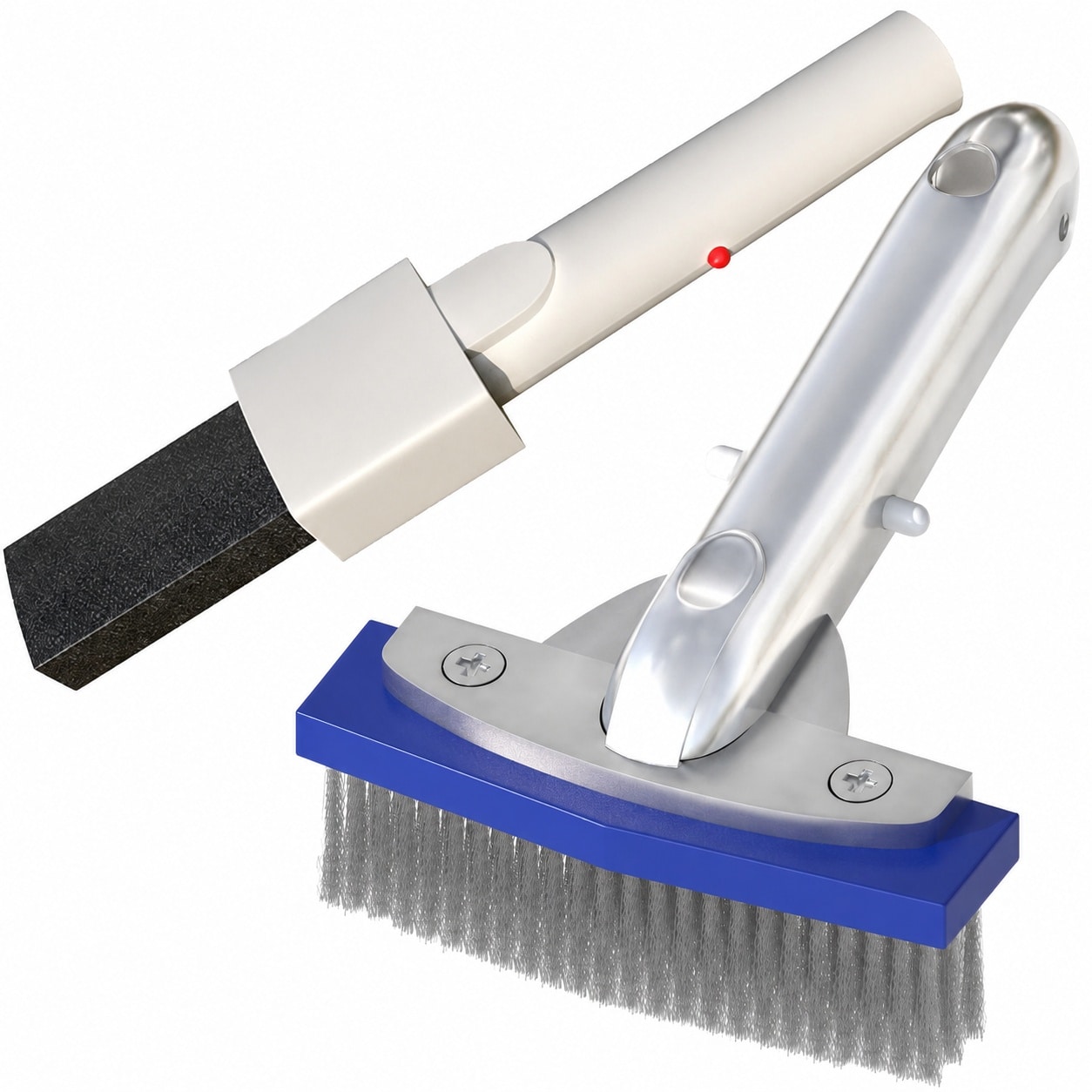 Etokfoks  Pool Pumice Stone and 5 in Stainless Steel Pool Brush Set with EZ Clip Handle for Pool Tile Cleaning