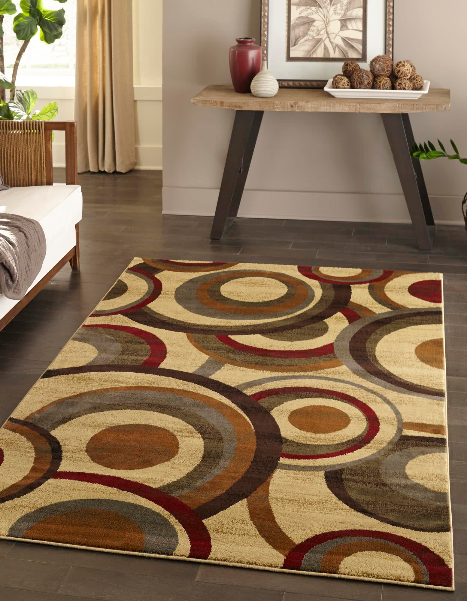 Unique Loom 3137897 Barista 4 x 6 (ft) Loomed Polypropylene Beige Rectangular Indoor Geometric Area rug