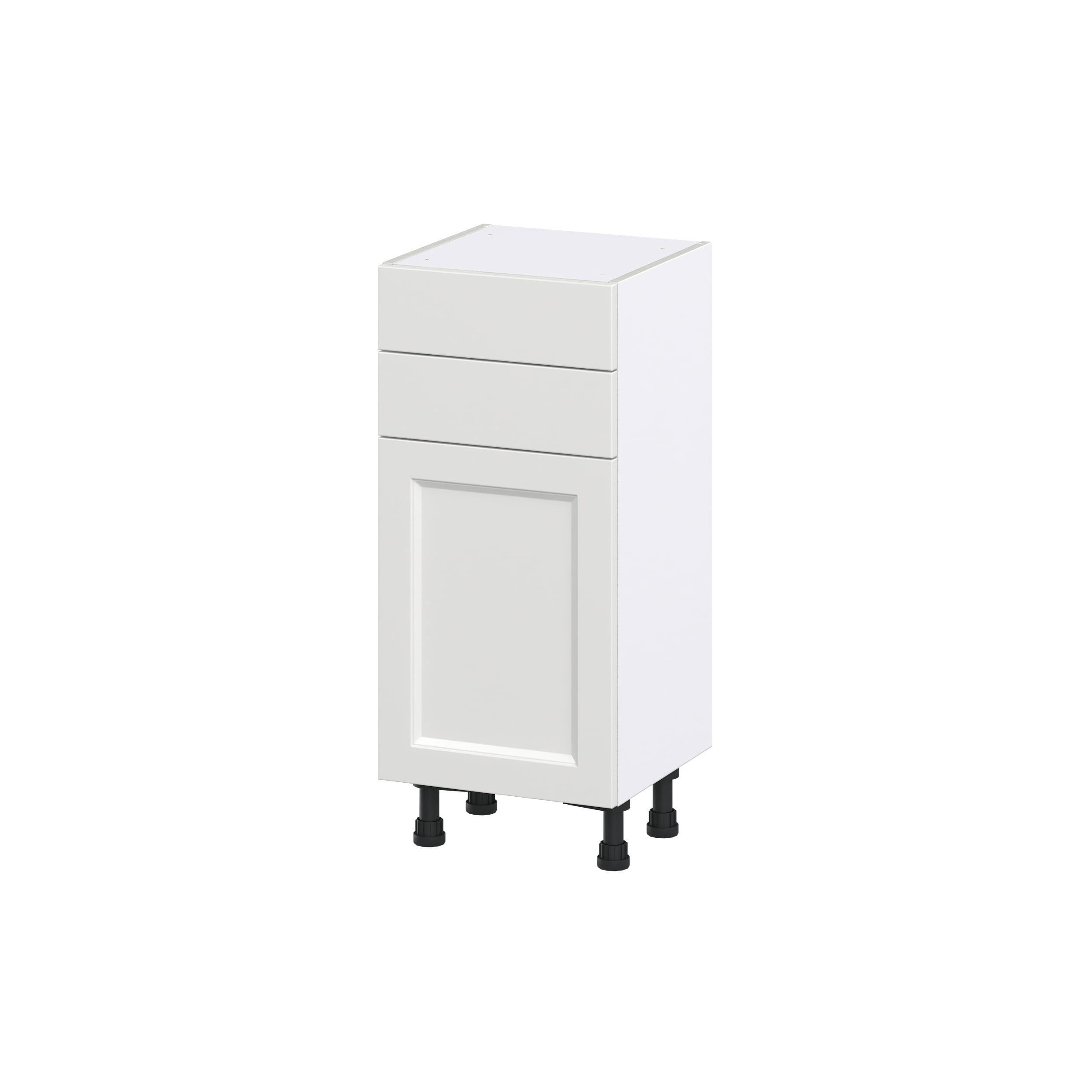 Hugo&Borg DSB1514B(L/R)-RI Riviera 15-in W x 34.5-in H x 14-in D Bright White 2 -Drawers Base Fully assembled Cabinet (Recessed Panel Shaker)
