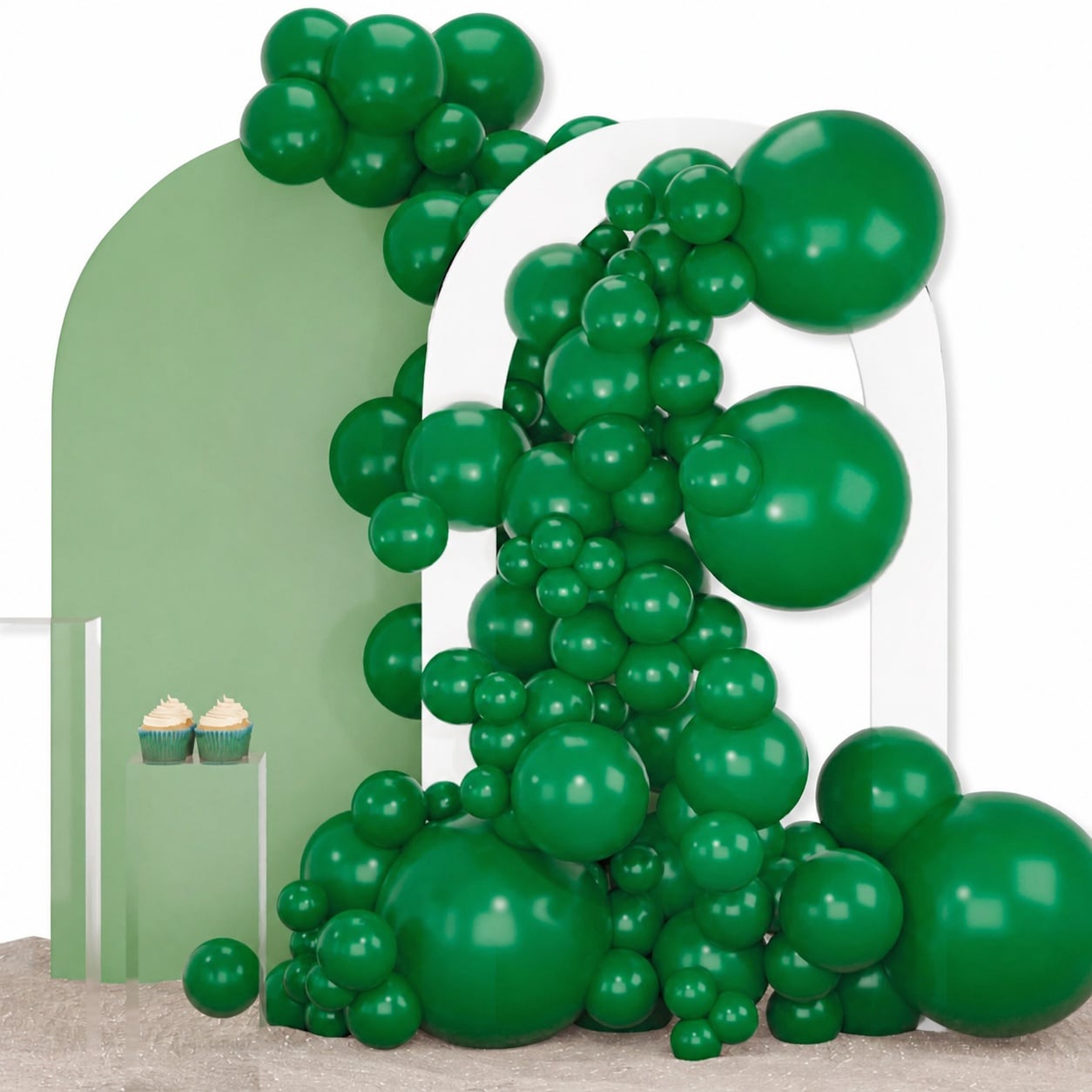 Yichuhaoxi Dark green balloons kit 155pcs assorted sizes 18 12 10 5 inch for birthday graduation wedding baby shower jungle theme party decorations
