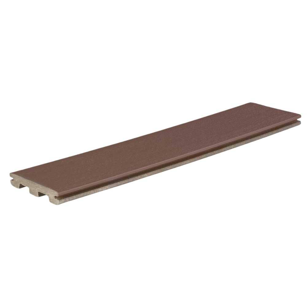 TimberTech ESGV5412DT Prime 1-in x 6-in x 12-ft Dark Teak Square Composite Deck board