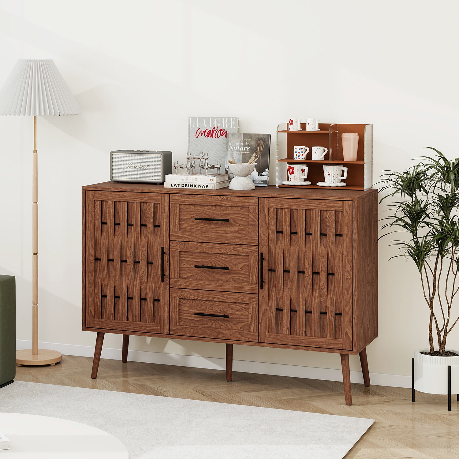 Mondawe 15.67-in W x 70.87-in H Mdf White Freestanding Utility Storage Cabinet