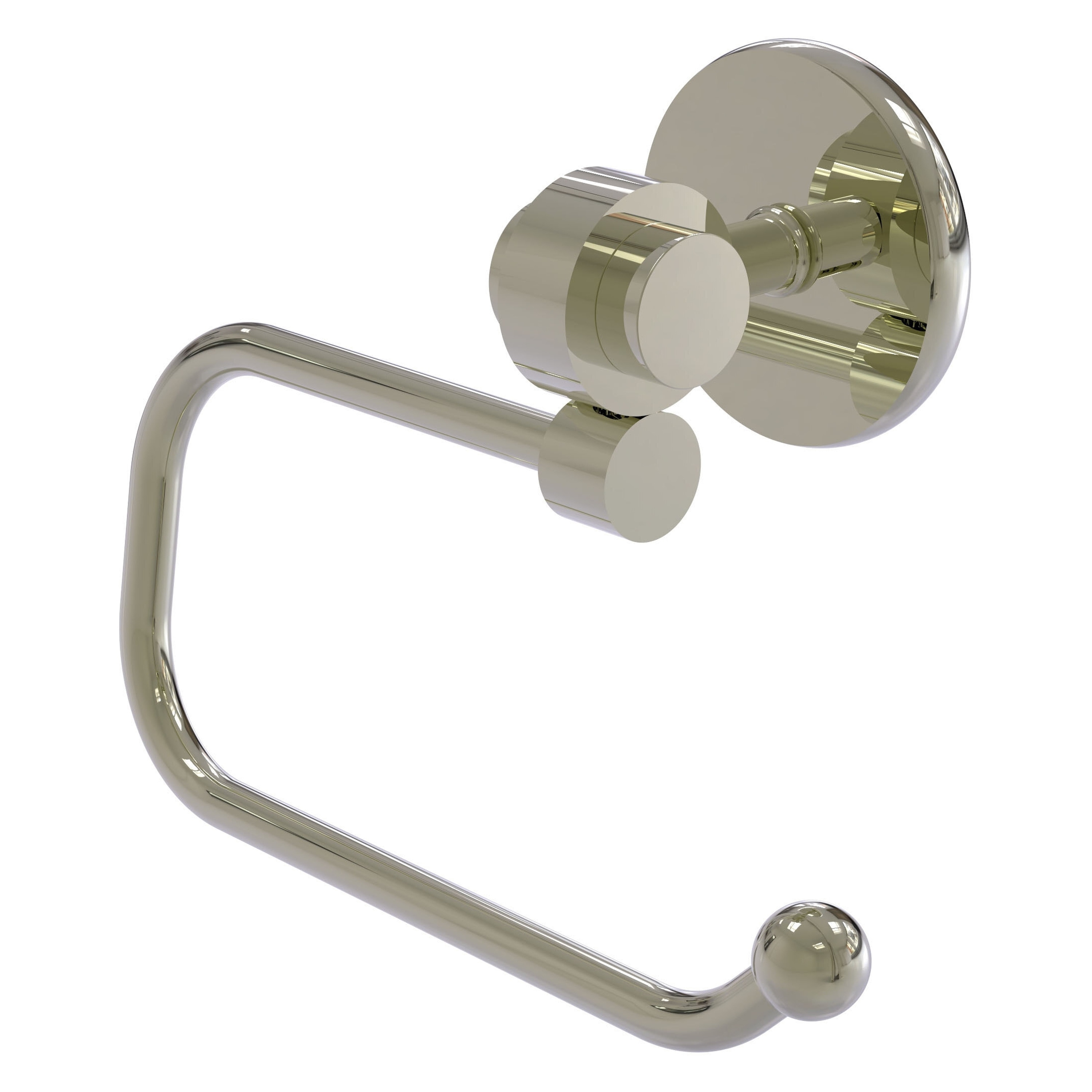 Allied Brass 7224E-PNI Satellite Orbit Two Polished Nickel Wall mount Single post Toilet Paper Holder 1 -Rolls with Storage