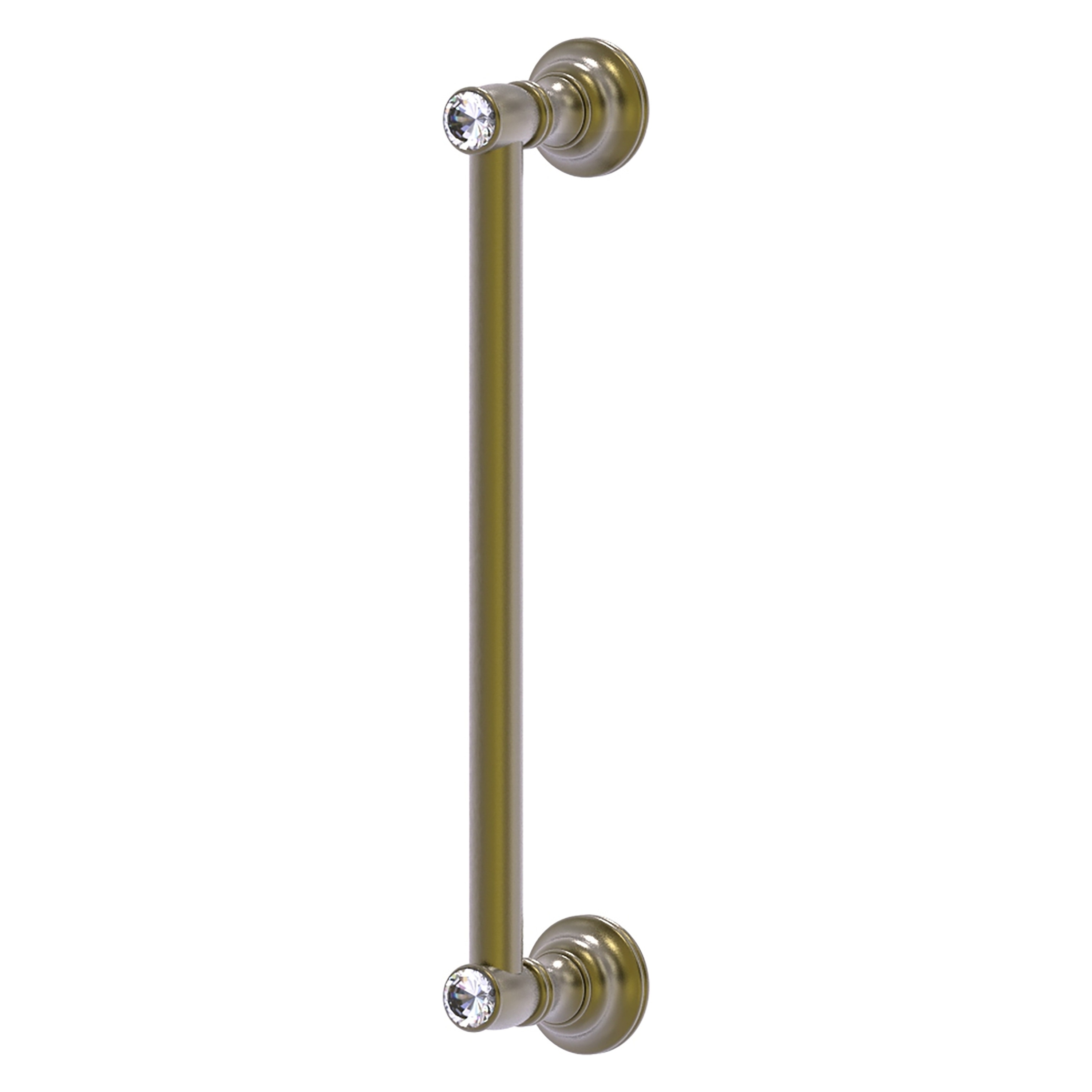 Allied Brass CC-3-12-ABR Carolina Crystal 12-in , 305mm Center to Center Antique Brass Dual Mount Cylindrical Bar For Use on Appliances Drawer Pulls