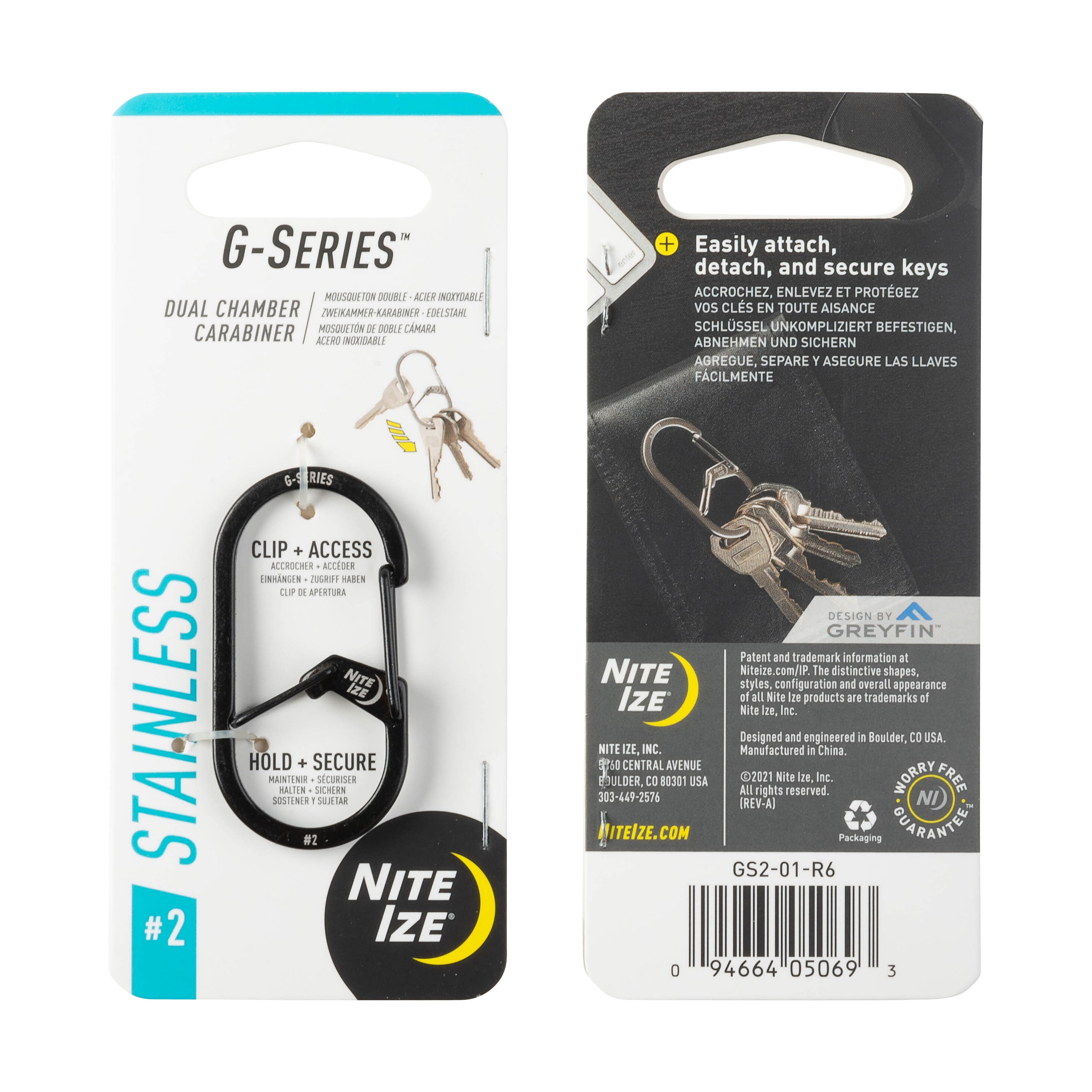 Nite Ize G-Series Dual Chamber Carabiner #2 - Black Stainless Steel  Snap-Hook Key Ring in the Key Accessories department at