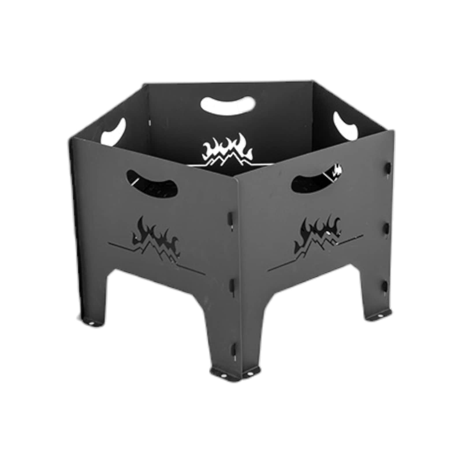 Slickblue D-CO-75411PN 19 Inch W- Black Carbon Steel Collapsible Portable Fire Pit with Carrying Bag for Camping Patio Backyard