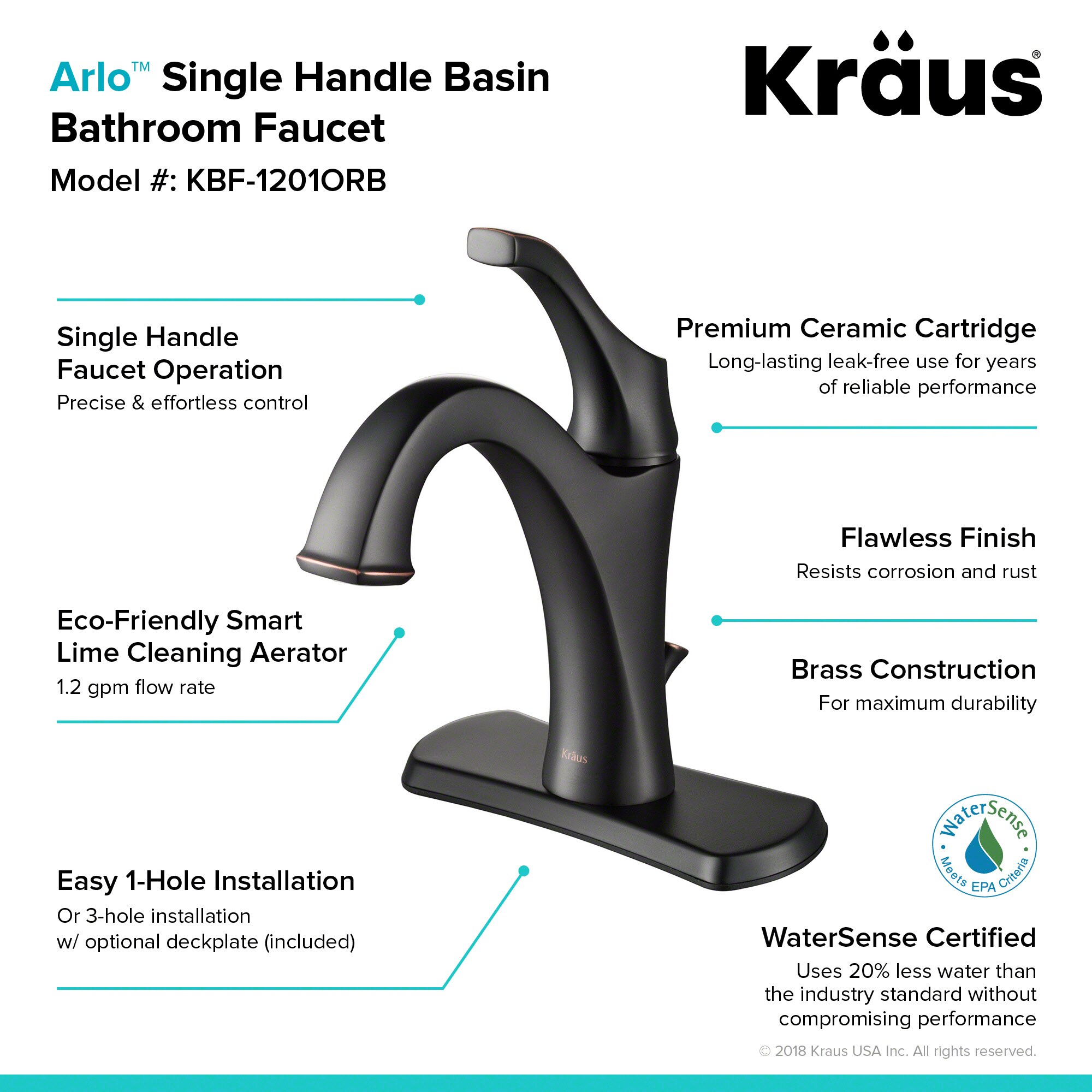 Kraus KBF-1201ORB Lavatory-Faucets - View #4