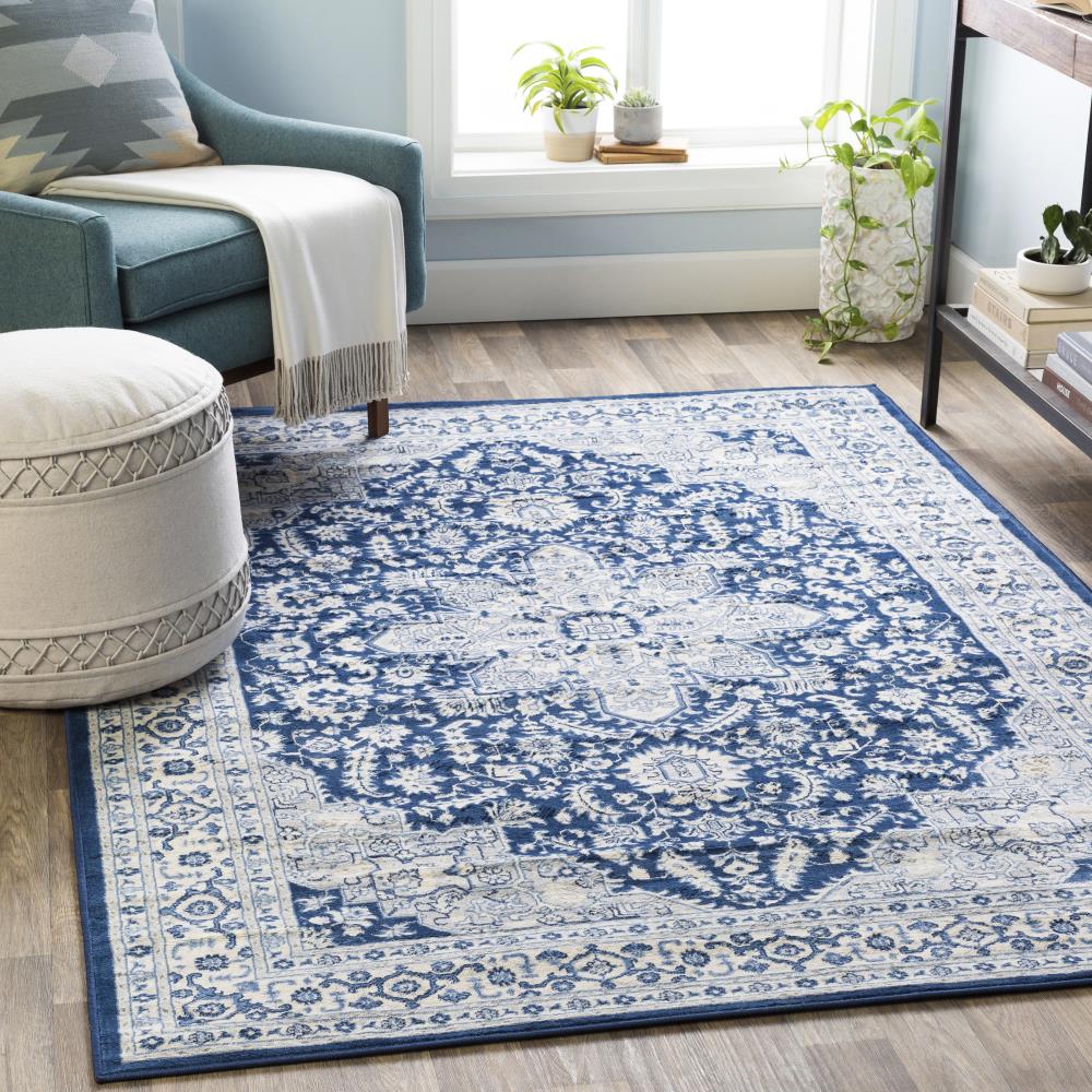 Surya Monaco 9 x 12 Navy Indoor Medallion Oriental Area Rug at Lowes.com