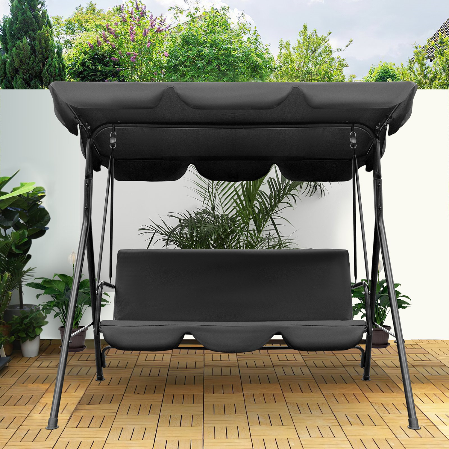 Black garden swing discount chair