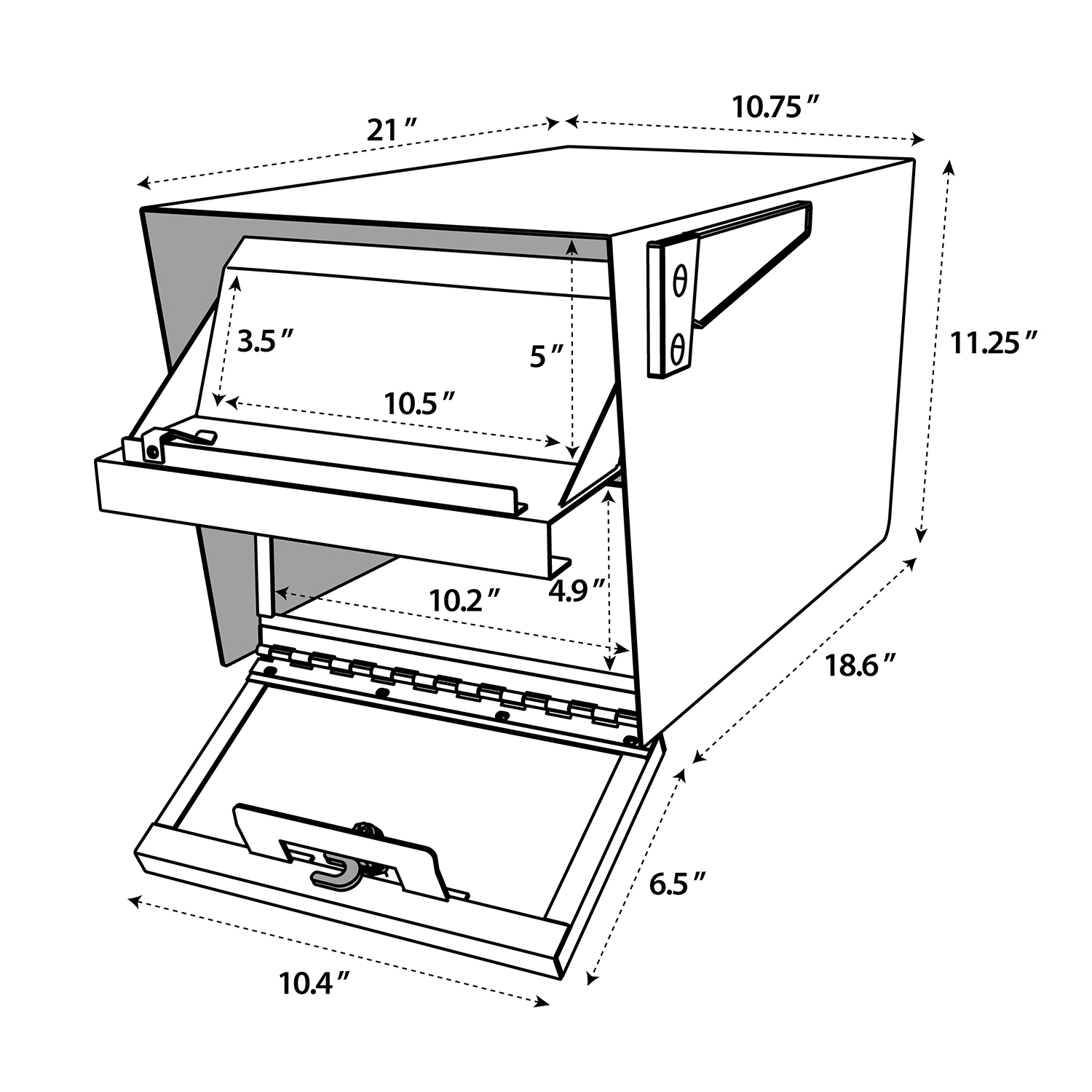 Mail Boss Post Mount Black Metal Large Lockable Mailbox in the