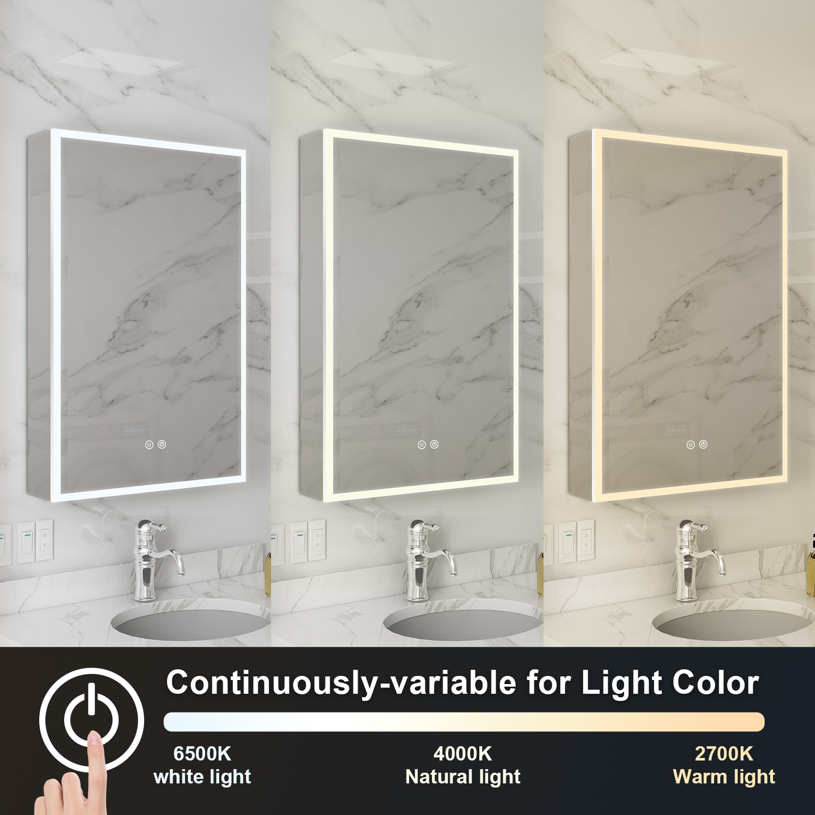 WELLFOR W8MCL2030R Bathroom-Medicine-Cabinets - View #5