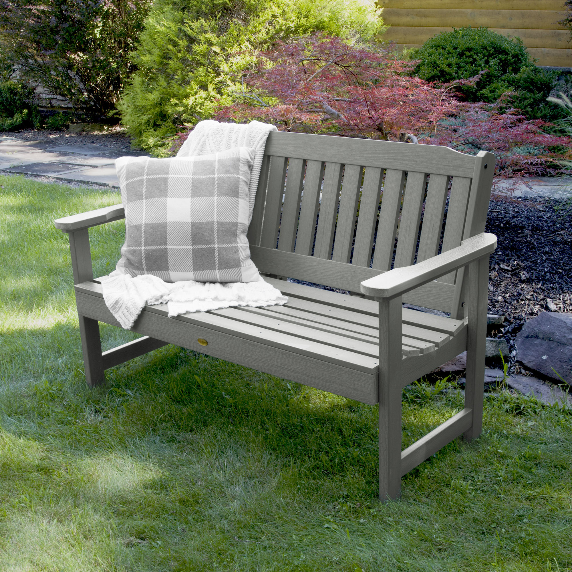 Highwood 4ft Coastal Teak Synthetic Wood Garden Bench