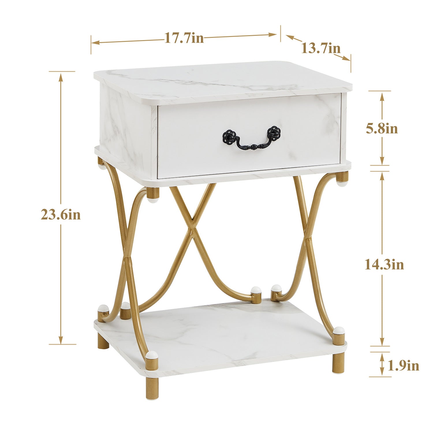 Vecelo LOE-MX-NS23-WHE nightstands - View #3