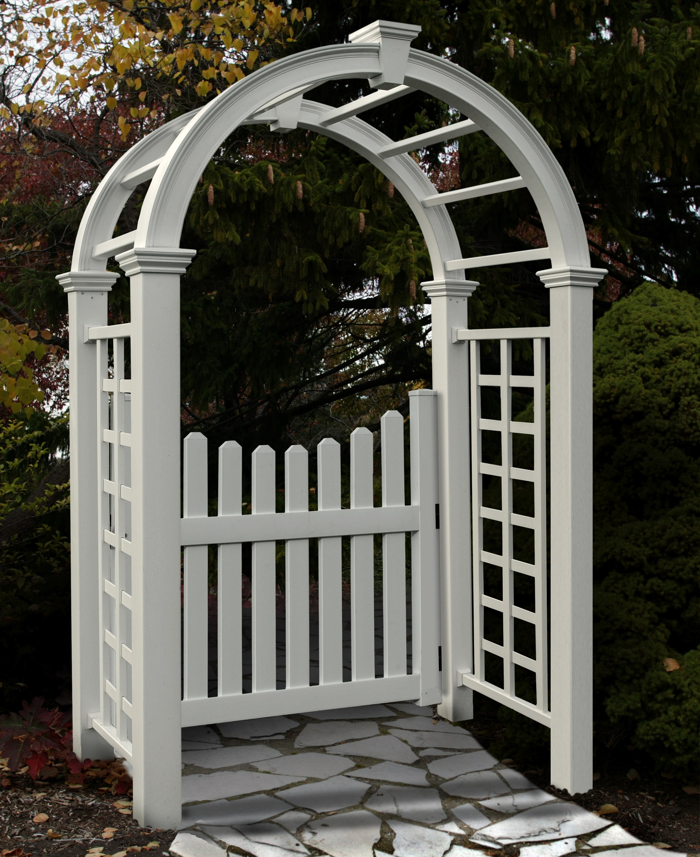 Vita VA84244 2.5-ft W x 7.84-ft H Arched CLASSIC White collection PVC Garden Arbor