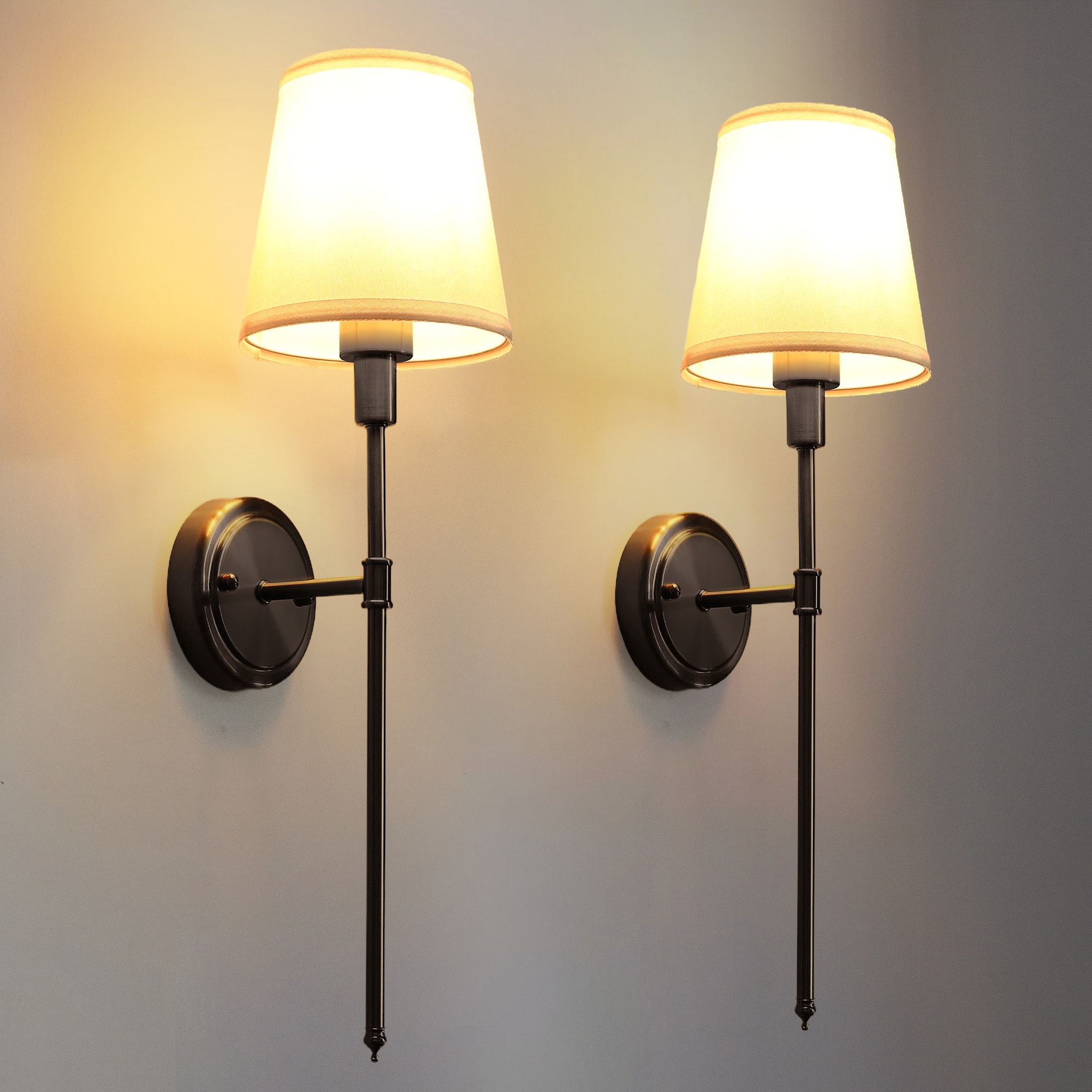 YANSUN L-BD04E26BL-2 6.3-in W 1 -Light Black Wall Sconce