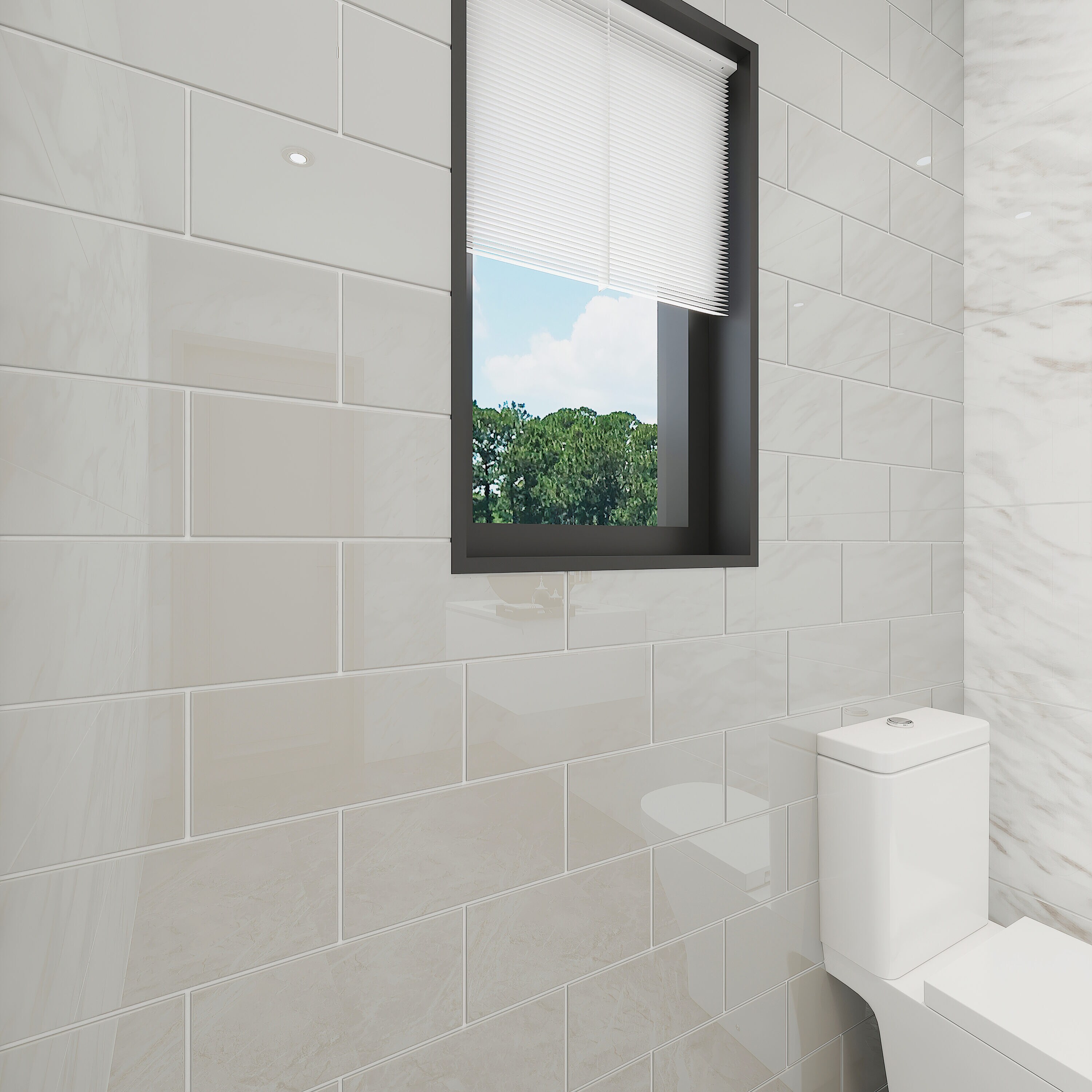 Giorbello Classic Premium Light Gray 6-in x 12-in Glossy Glass Subway Wall Tile (5-sq. ft/ Carton)