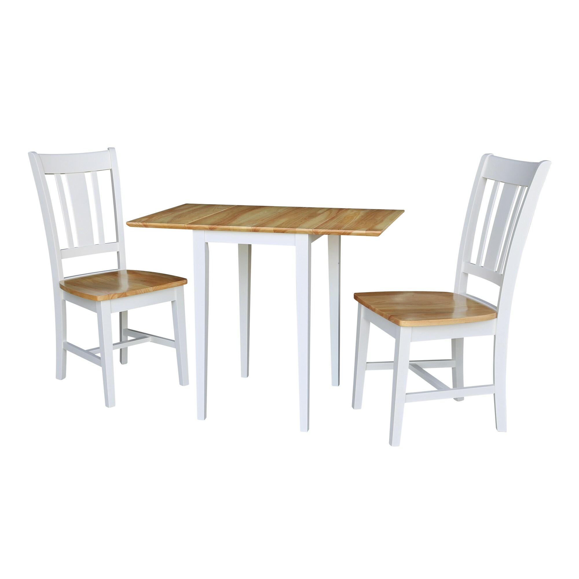 International Concepts K02-2236D-C10-2 White/Natural Casual Dining Room Set with Rectangular Table (Seats 2)
