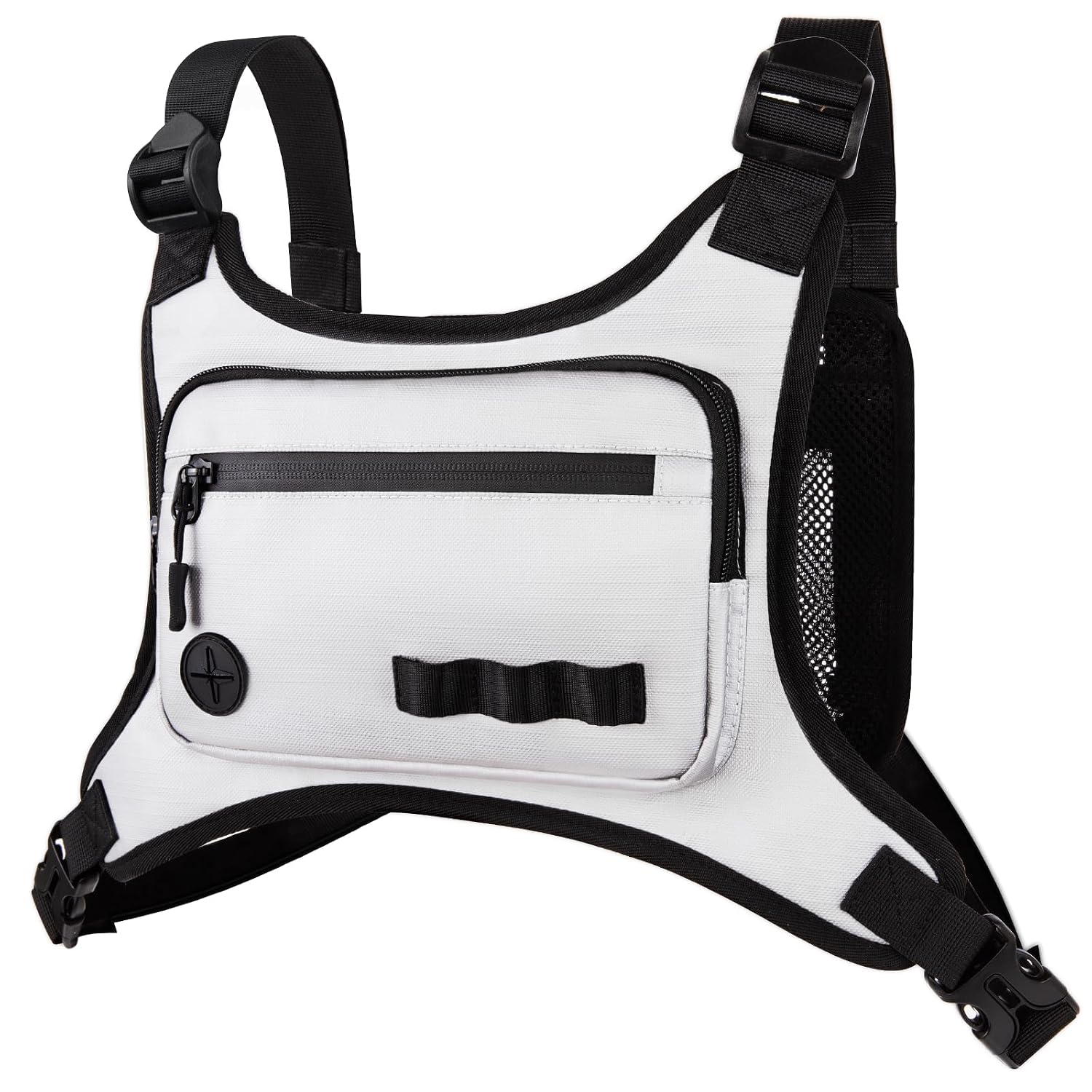 KINGSLONG Lightweight Running Chest Pack Vest with Phone Pocket Reflective Strips and Earphone Jack 10.3 x 9.5 x 0.5 Inch Water-Resistant Adjustable Fit for Men and Women