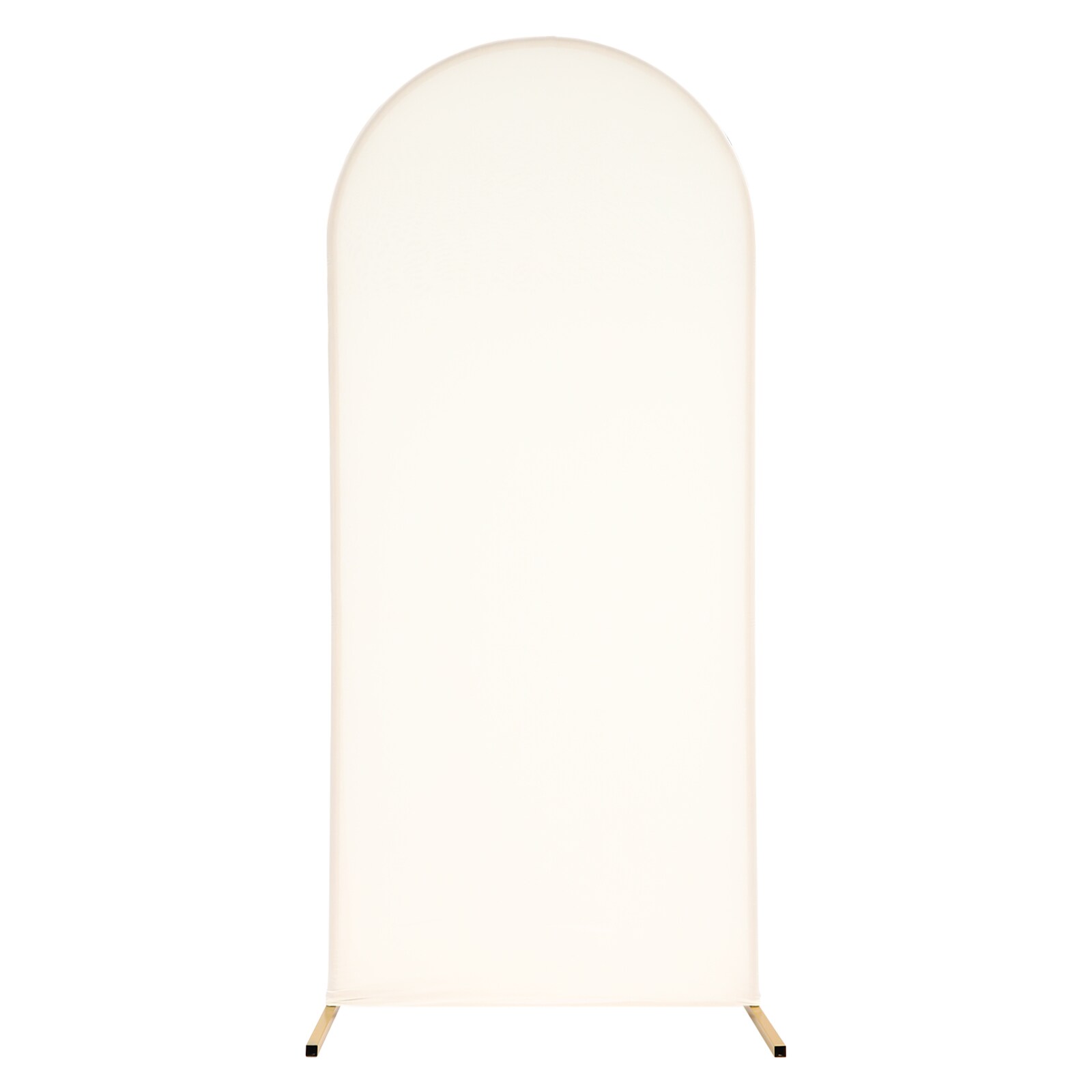 CNCEST YLJHKT-002300 2.62-ft W x 5.91-ft H Arched Beige Background with Gold Arch Steel Garden Arbor