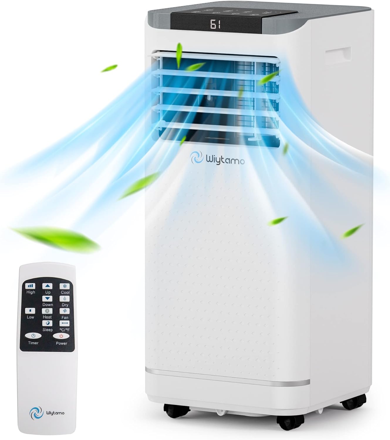 WOQWOQ 10000 BTU Portable Air Conditioner for Room Up to 450 SqFt 4in1 AC Unit Heater Dehumidifier Fan