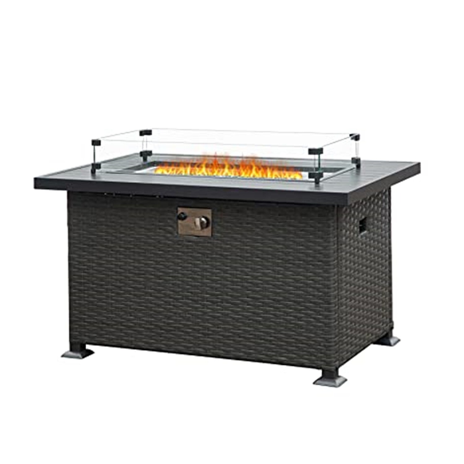 ToolCat PG2-59-PT 43-Inches W Dark Gray Steel Rectangle Tabletop Liquid propane Fire pit table
