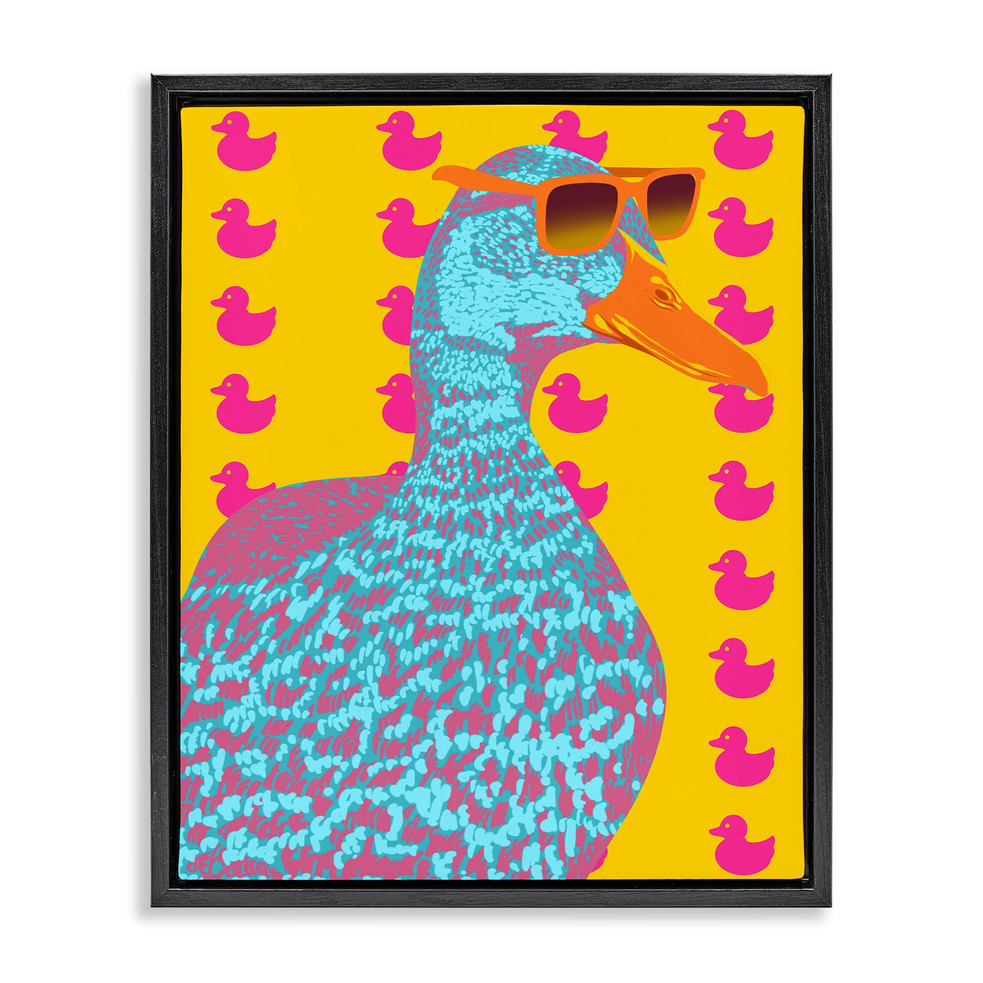 Stupell Industries BS-072-FFB-24X30 Quirky Vibrant Goose Floating Frame design by Marcus Prime