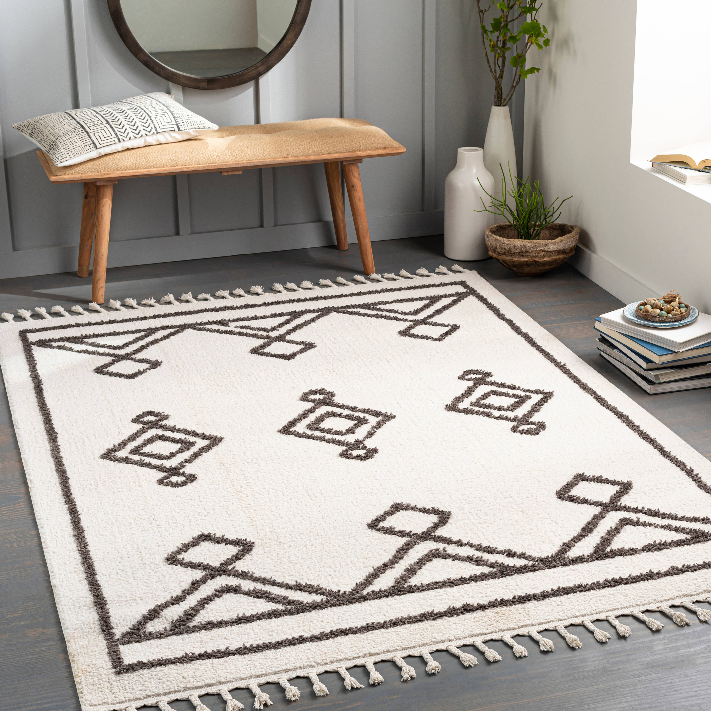 Artistic Weavers AHB2306-71010 Alhambra 8 X 10 (ft) Cream Indoor Geometric Global Area Rug