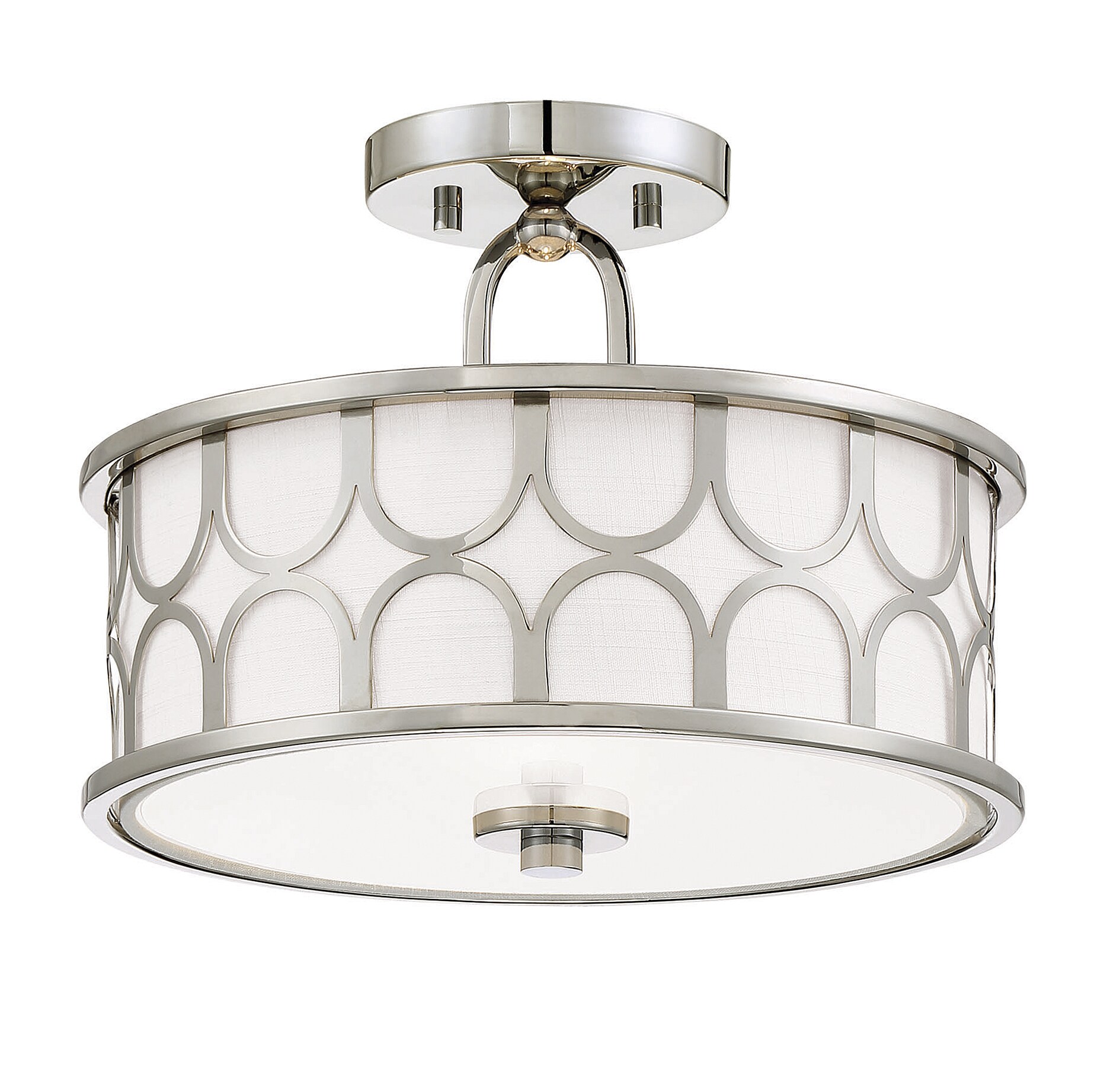 Meridian Lite Trends M60015PN Meridian 2 -Light 13-in Polished Chrome Semi Flush Mount Light