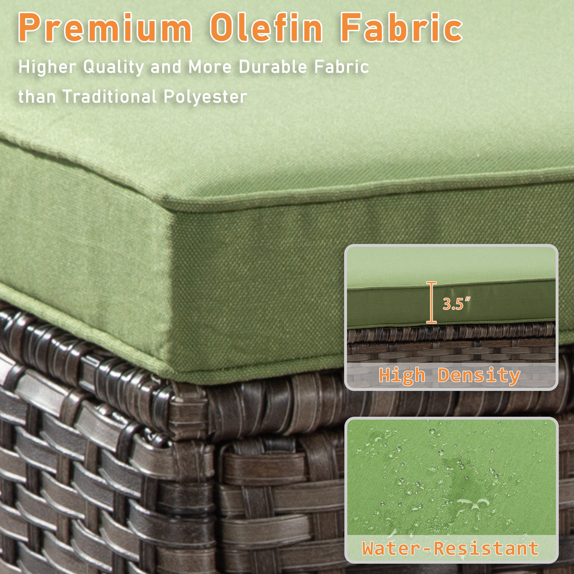 Gardenbee HGL-M74-GRN Stools-Ottomans - View #4